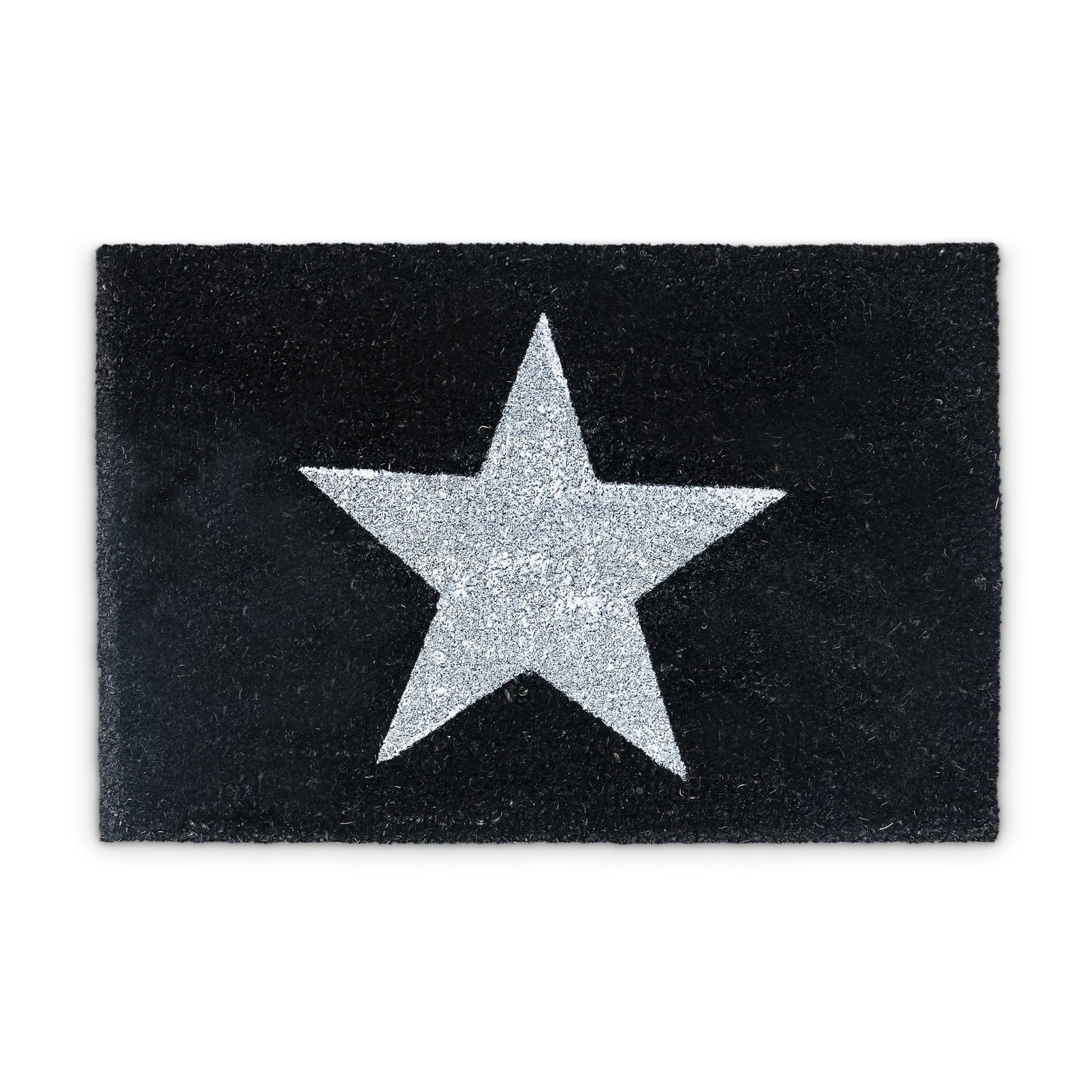 Fussmatte Kokos STERN Schwarz-Grau von Relaxdays