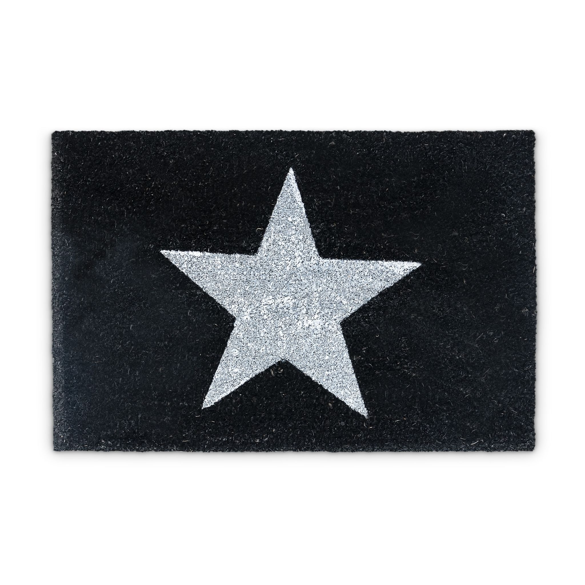 Fussmatte Kokos STERN Schwarz-Grau von Relaxdays