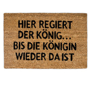 Fussmatte Kokos KÖNIGIN Hellbraun-Schwarz von Relaxdays