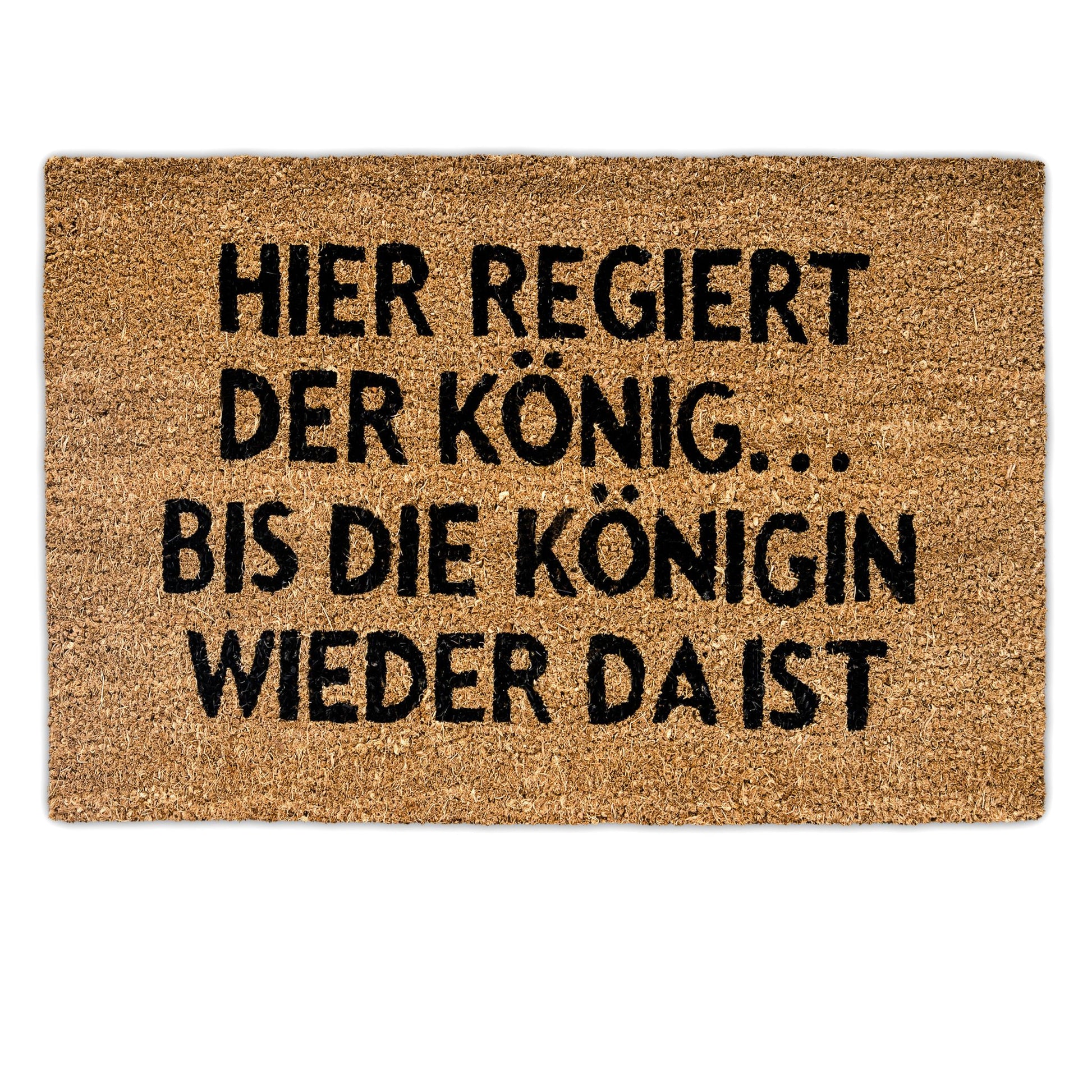 Fussmatte Kokos KÖNIGIN Hellbraun-Schwarz von Relaxdays