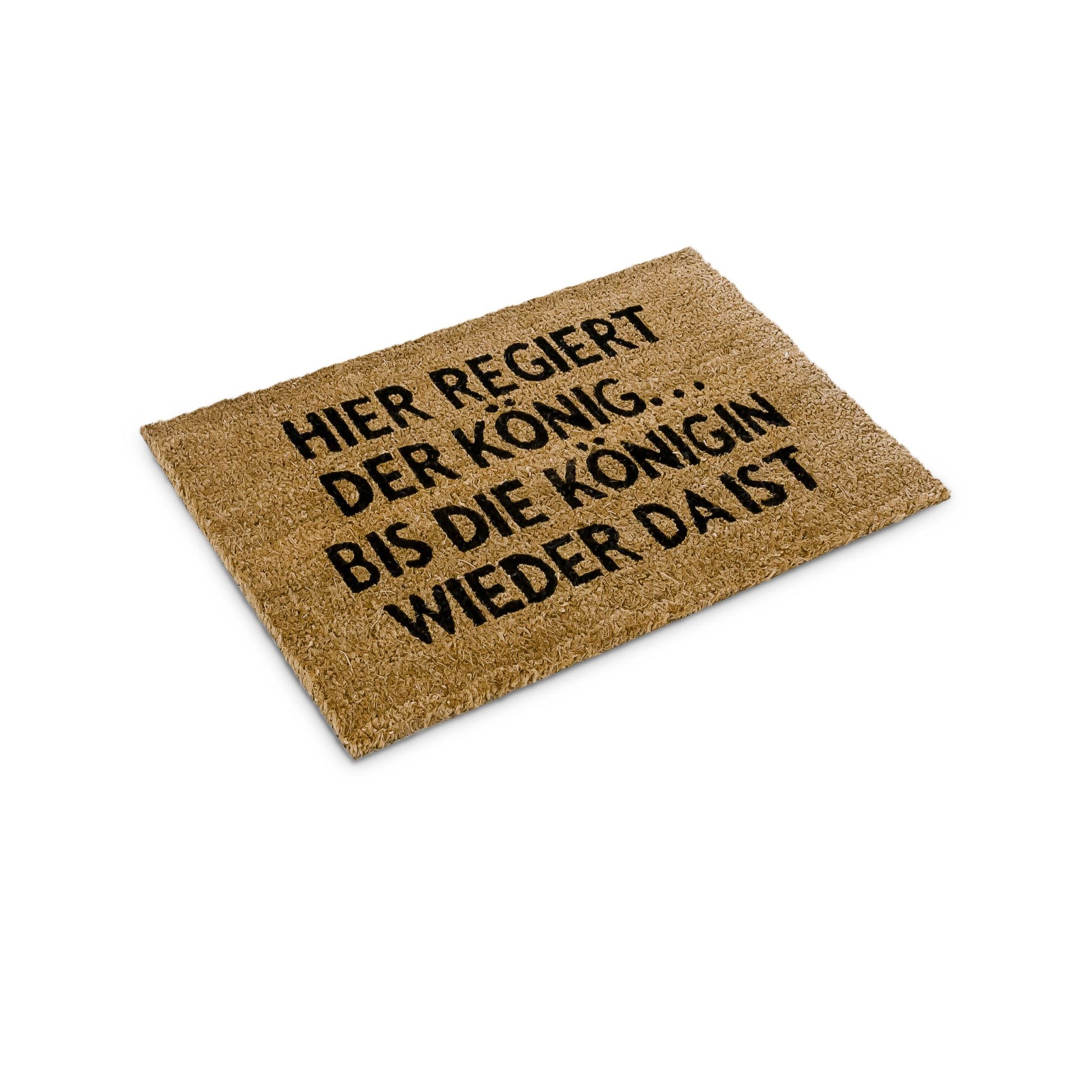 Fussmatte Kokos KÖNIGIN Hellbraun-Schwarz von Relaxdays