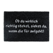 Fussmatte Kokos SPRUCH Weiss-Schwarz von Relaxdays