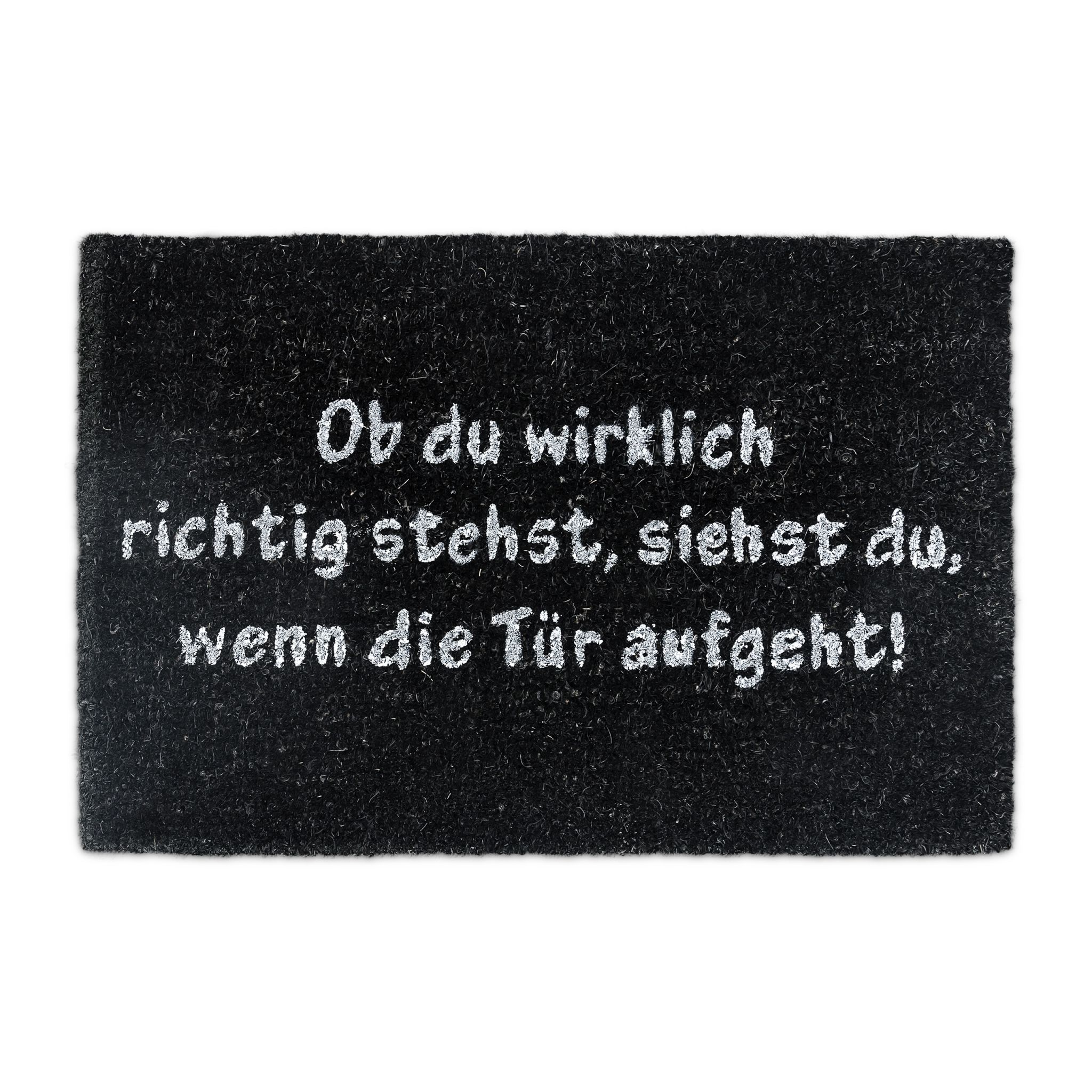 Fussmatte Kokos SPRUCH Weiss-Schwarz von Relaxdays