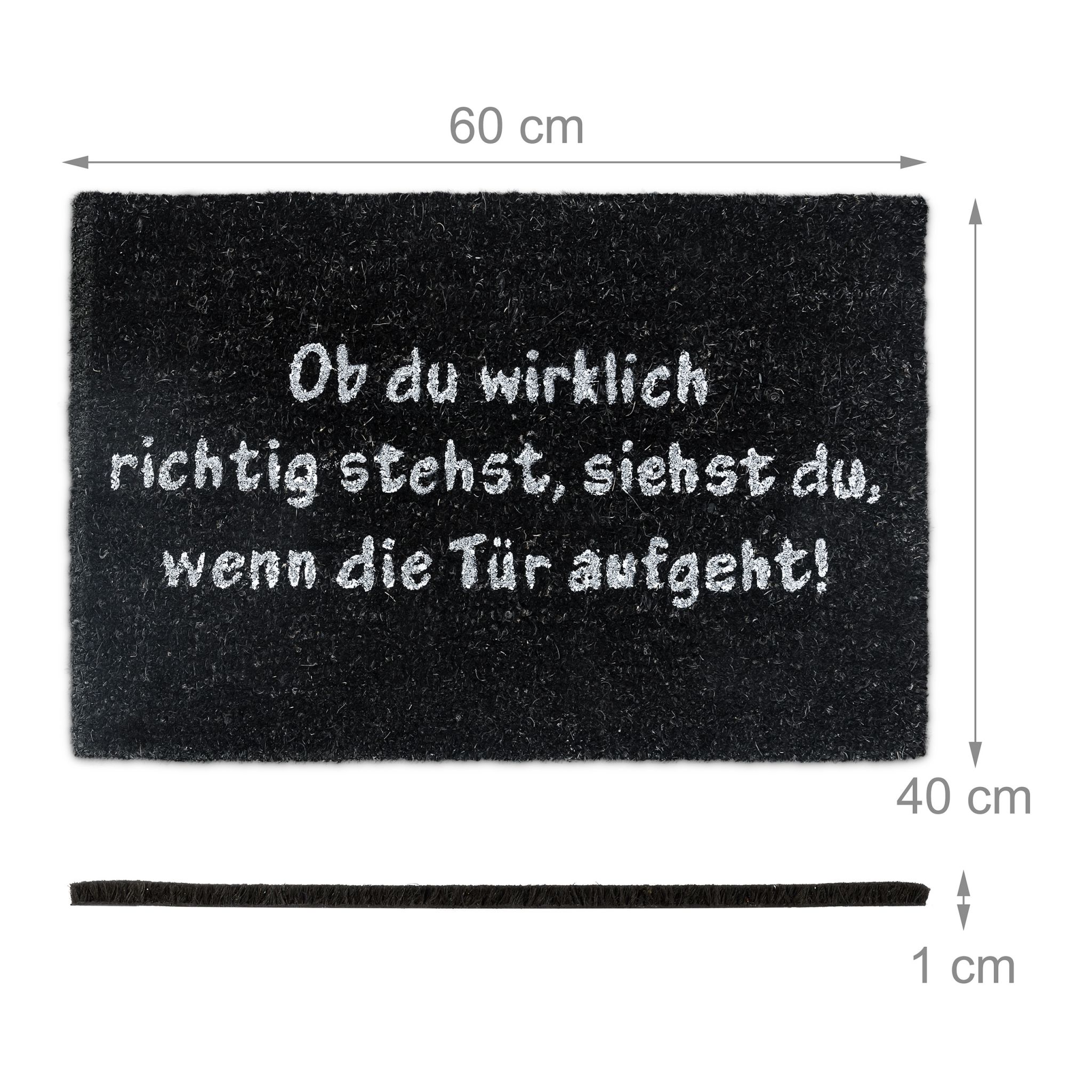 Fussmatte Kokos SPRUCH Weiss-Schwarz von Relaxdays