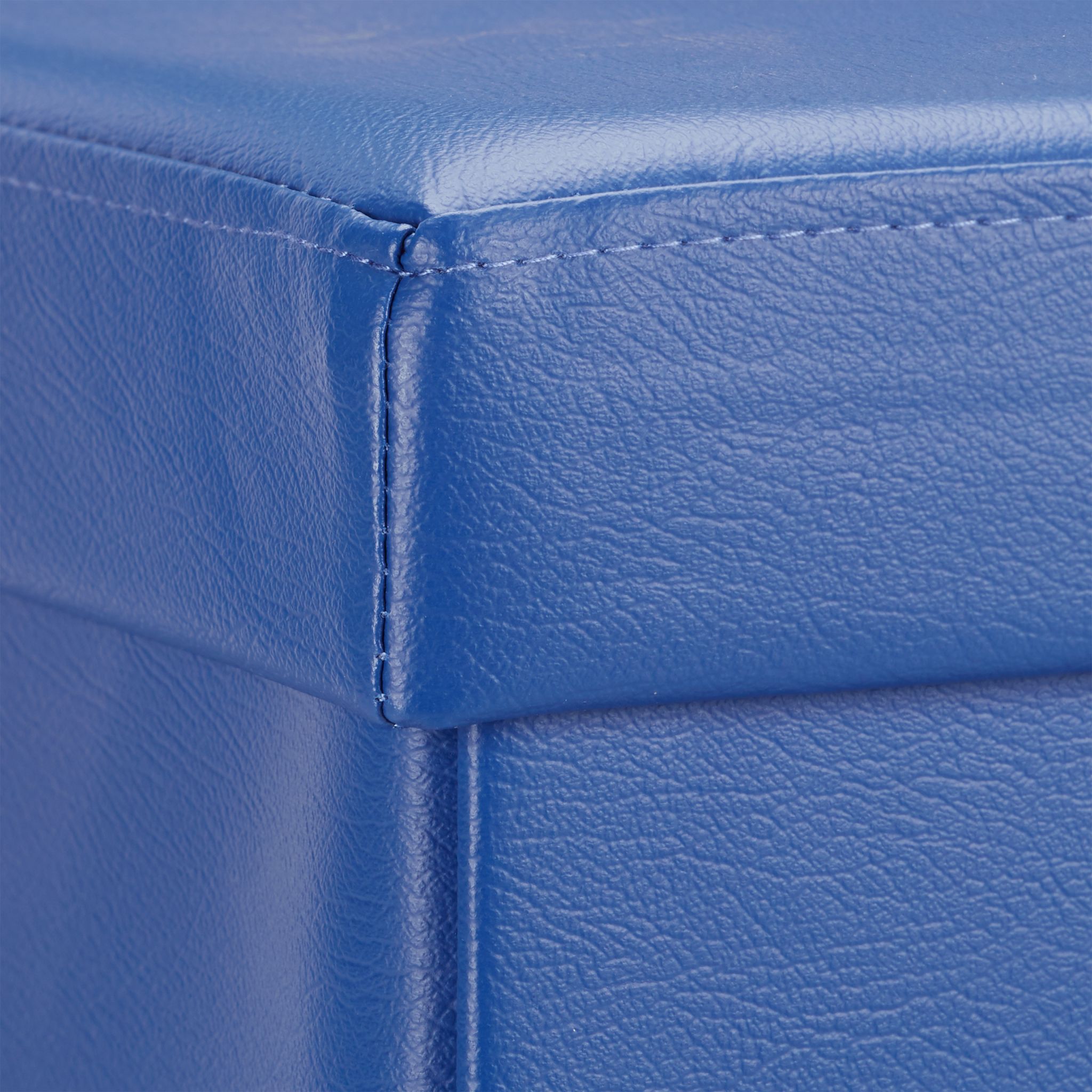 Faltbarer Sitzhocker Kunstleder Blau von Relaxdays