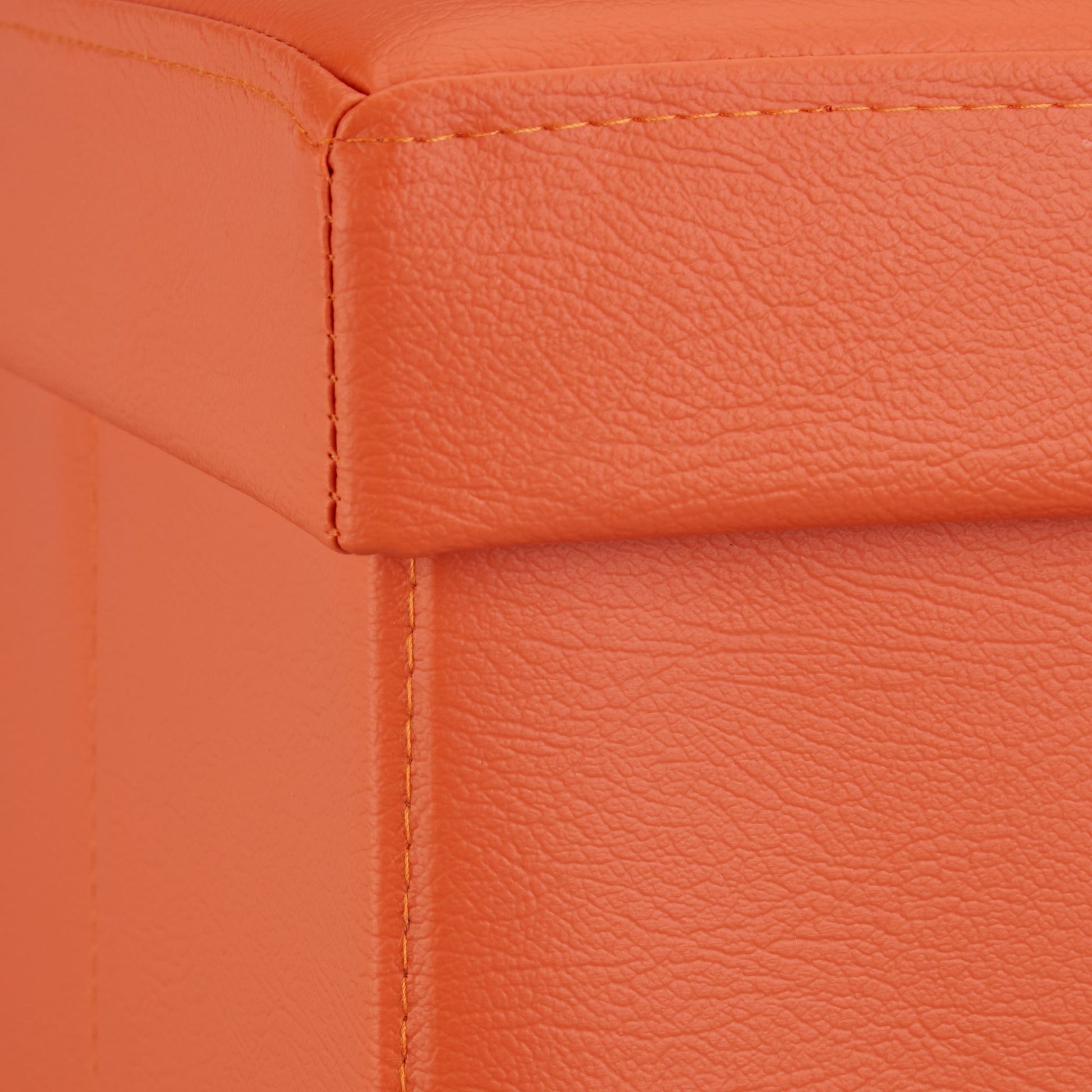 Faltbarer Sitzhocker Kunstleder Orange von Relaxdays