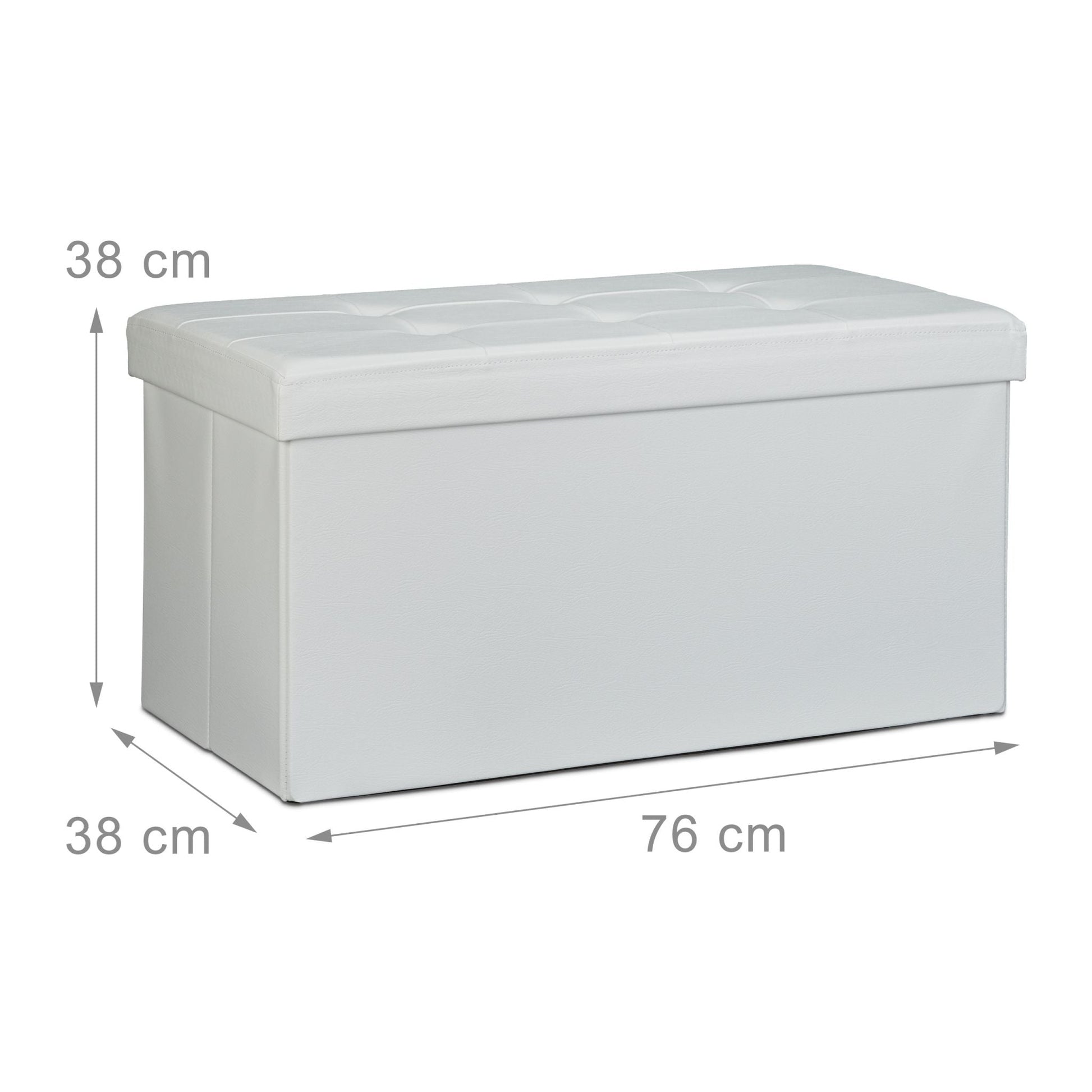 Sitzbank mit Stauraum Kunstleder Weiss von Relaxdays