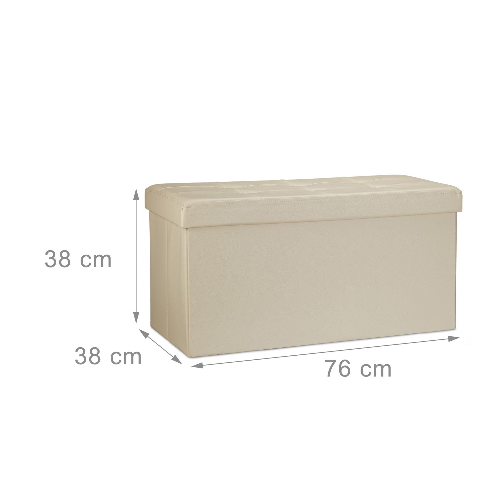 Sitzbank mit Stauraum Kunstleder Creme von Relaxdays