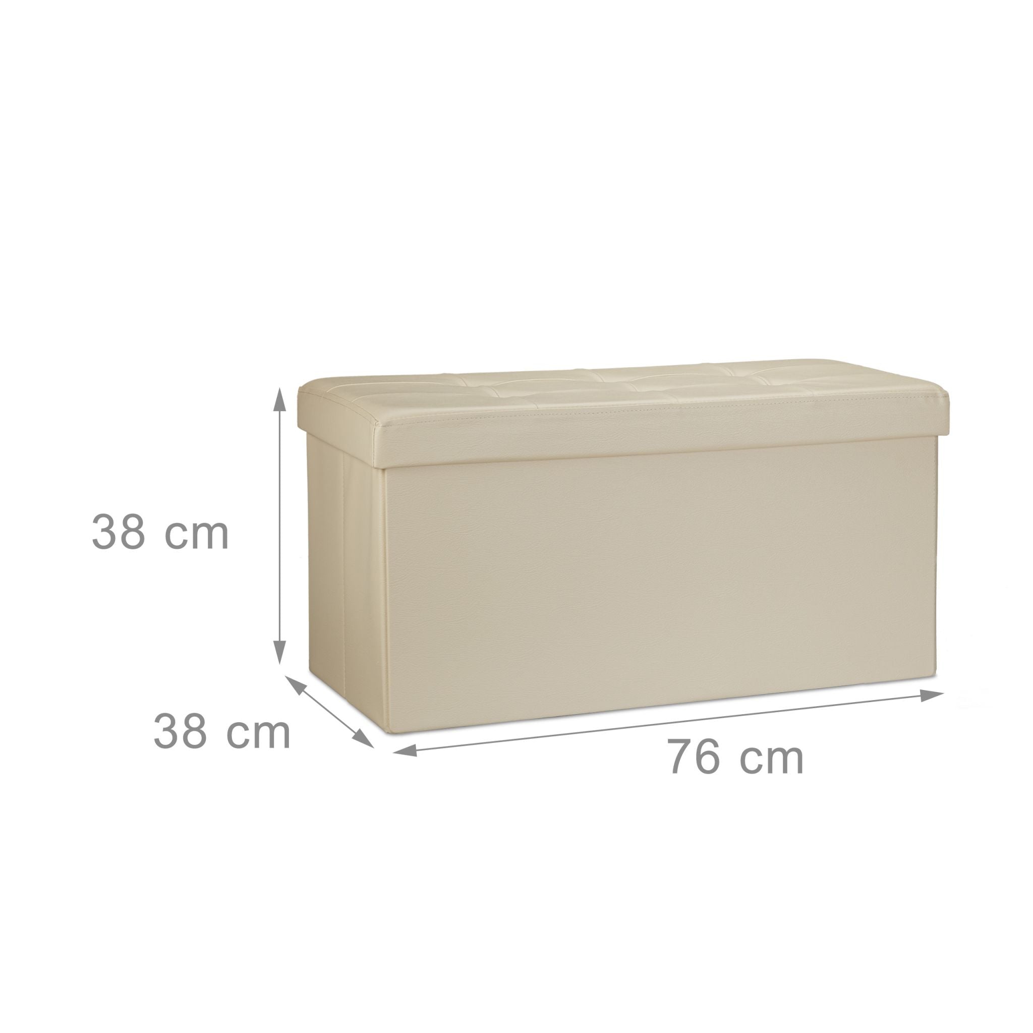 Sitzbank mit Stauraum Kunstleder Creme von Relaxdays