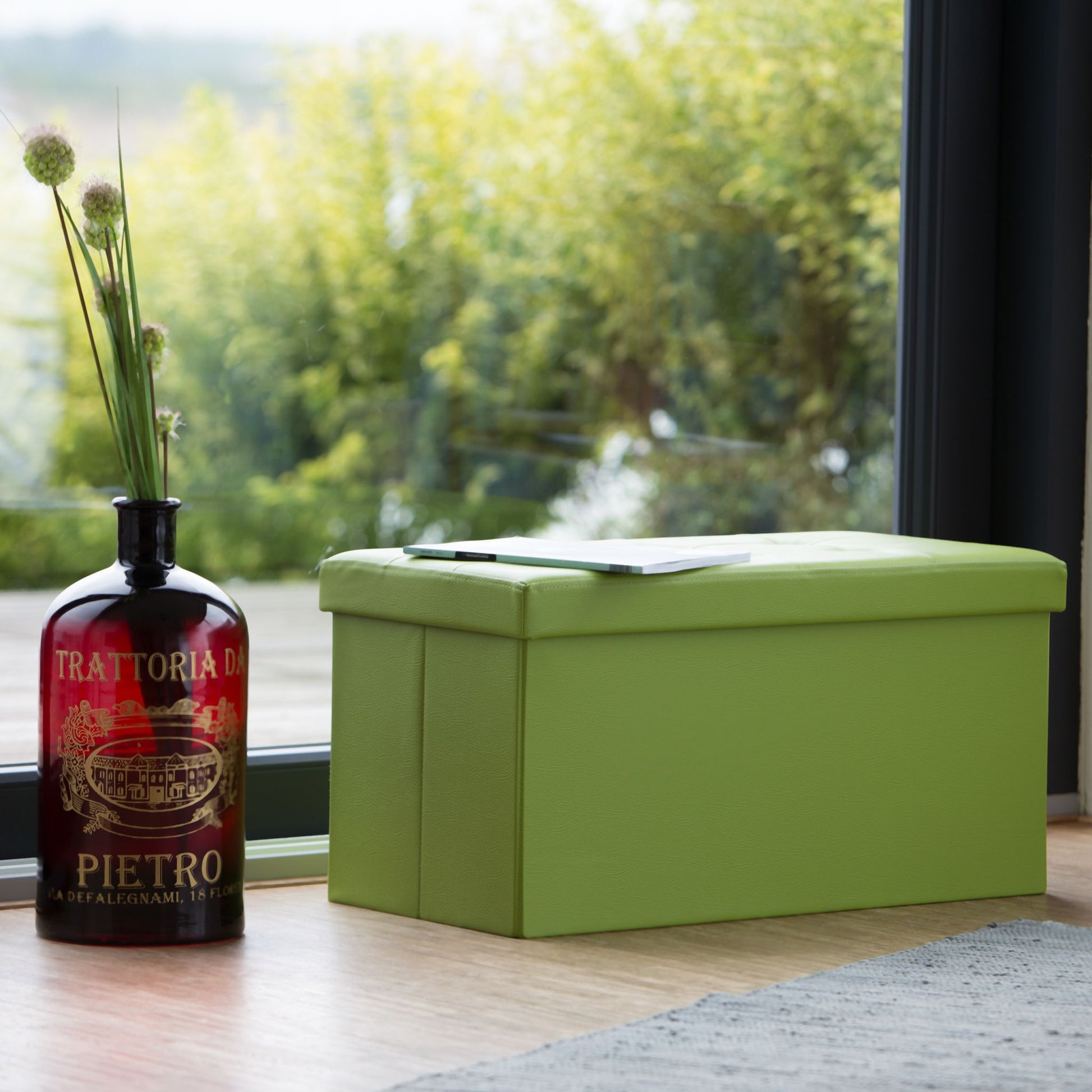 Sitzbank mit Stauraum Kunstleder Dunkelrot von Relaxdays
