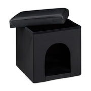 Hundebox Sitzhocker Schwarz von Relaxdays