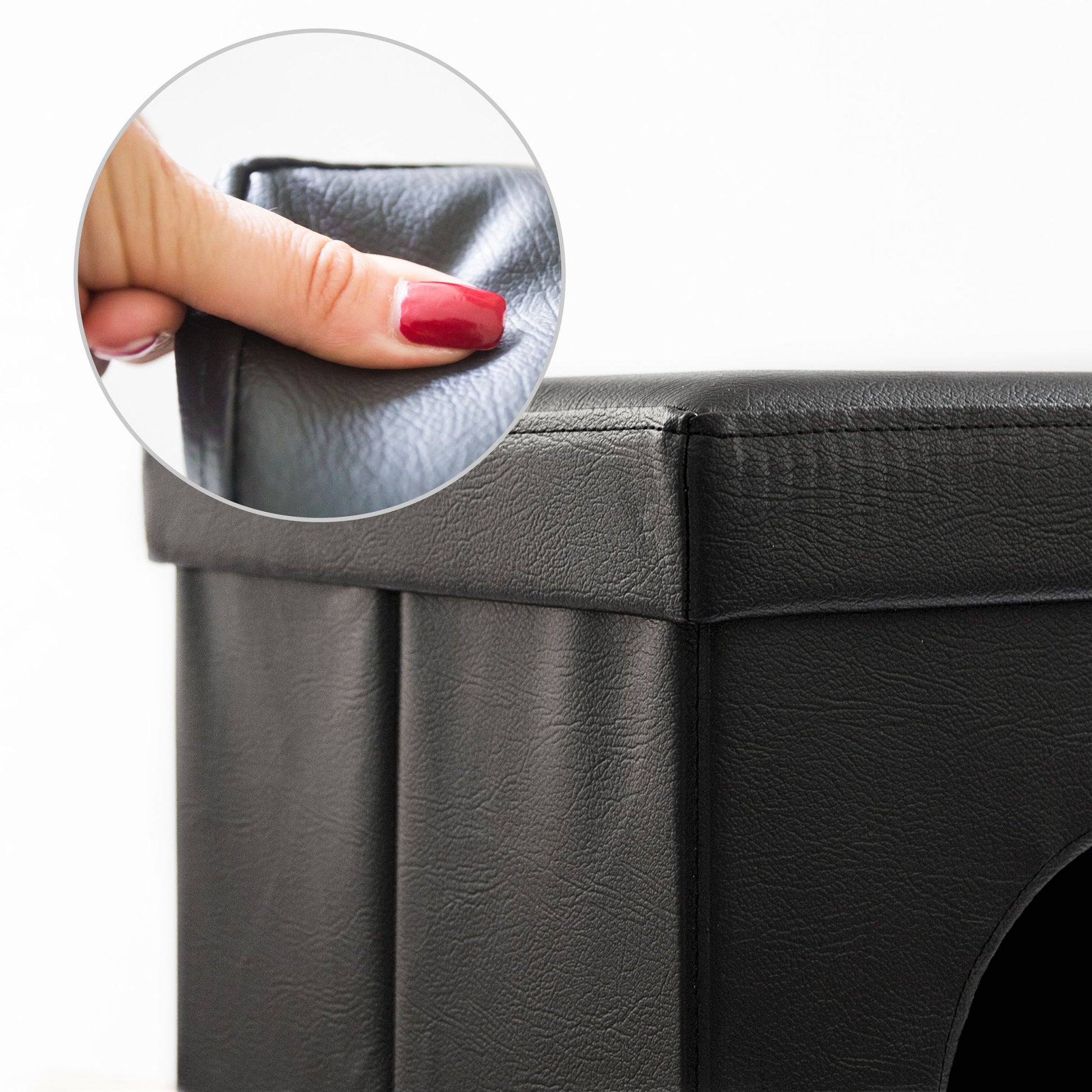 Hundebox Sitzhocker Schwarz von Relaxdays