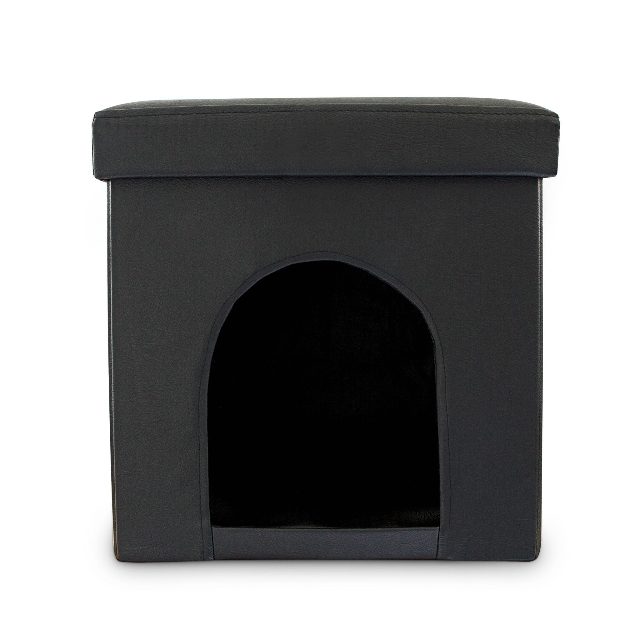 Hundebox Sitzhocker Schwarz von Relaxdays