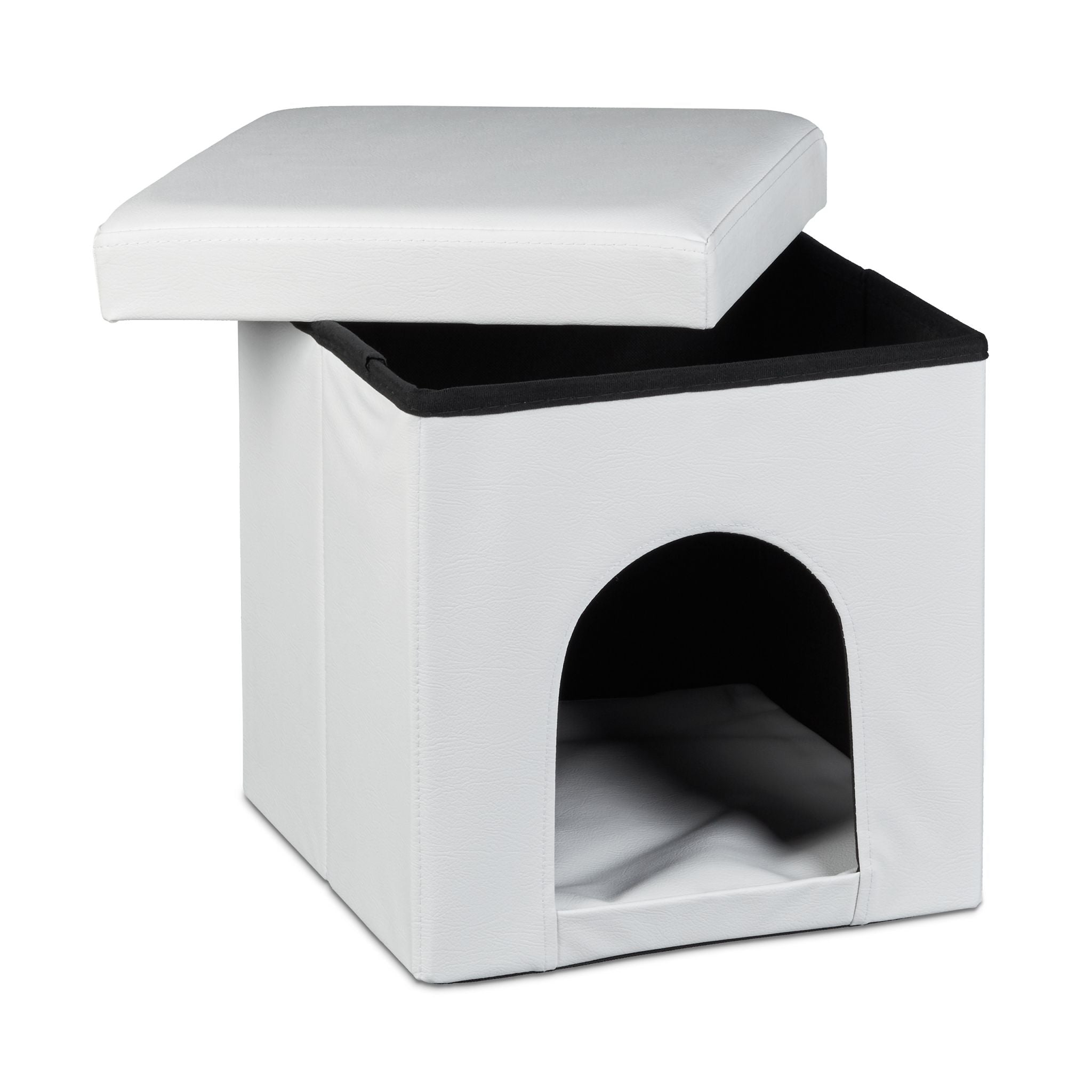 Hundebox Sitzhocker Weiss von Relaxdays