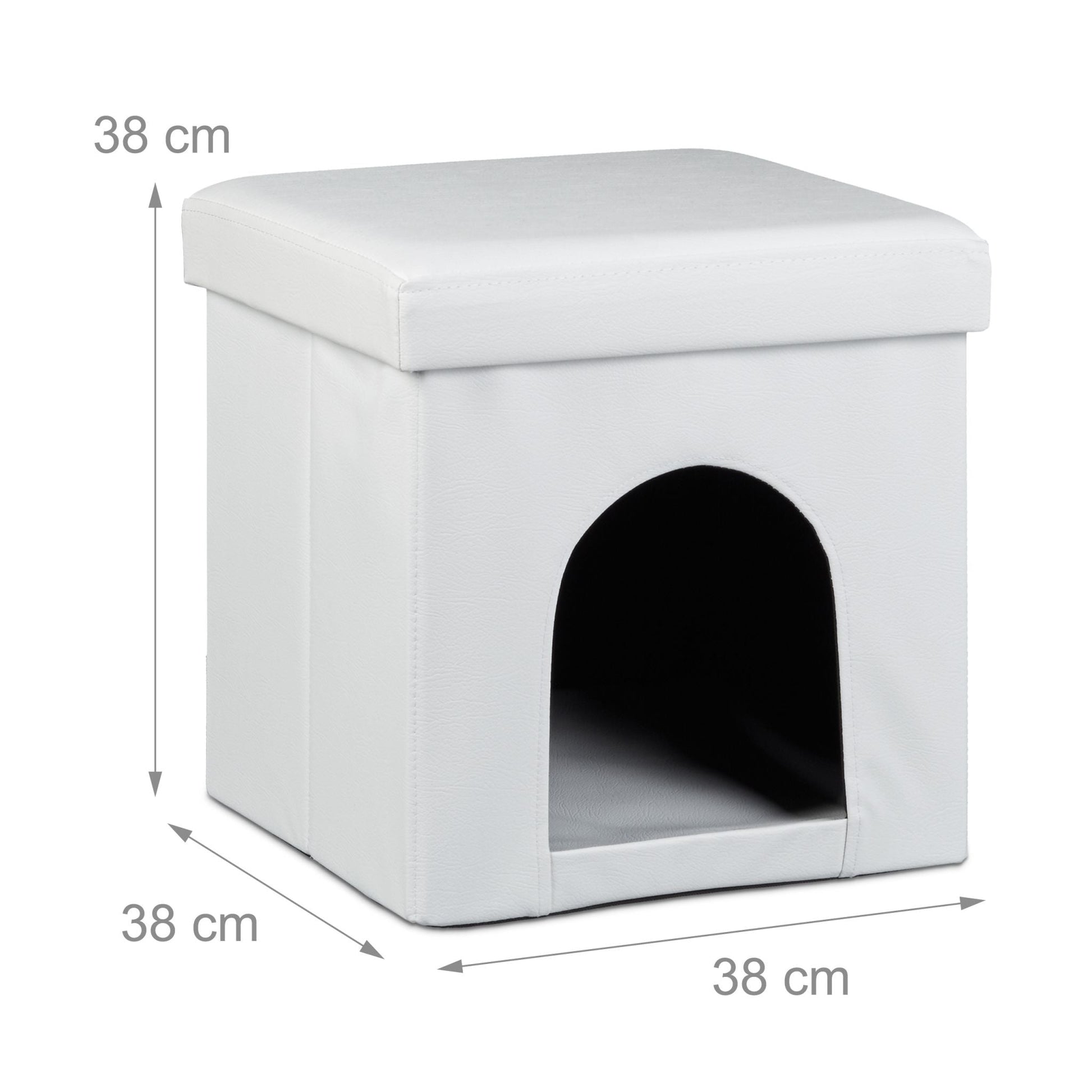 Hundebox Sitzhocker Weiss von Relaxdays