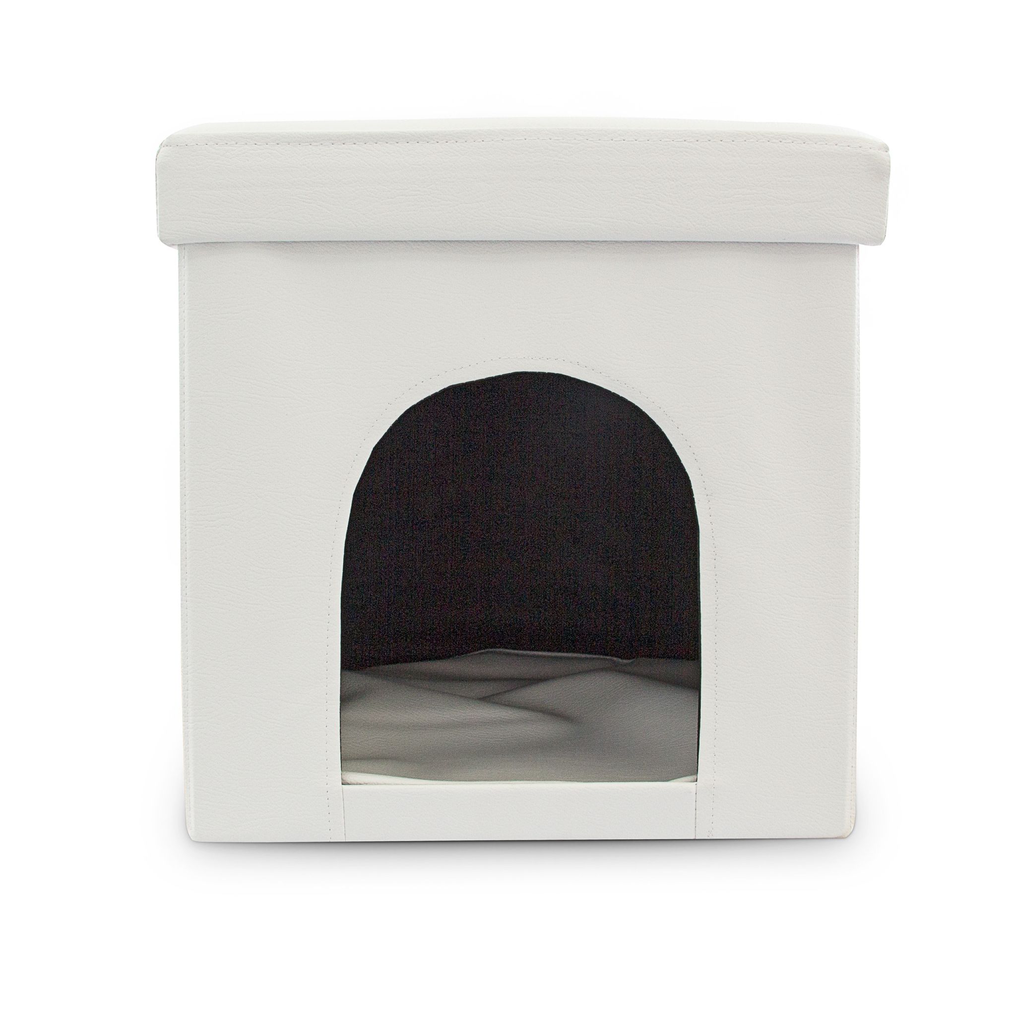 Hundebox Sitzhocker Weiss von Relaxdays