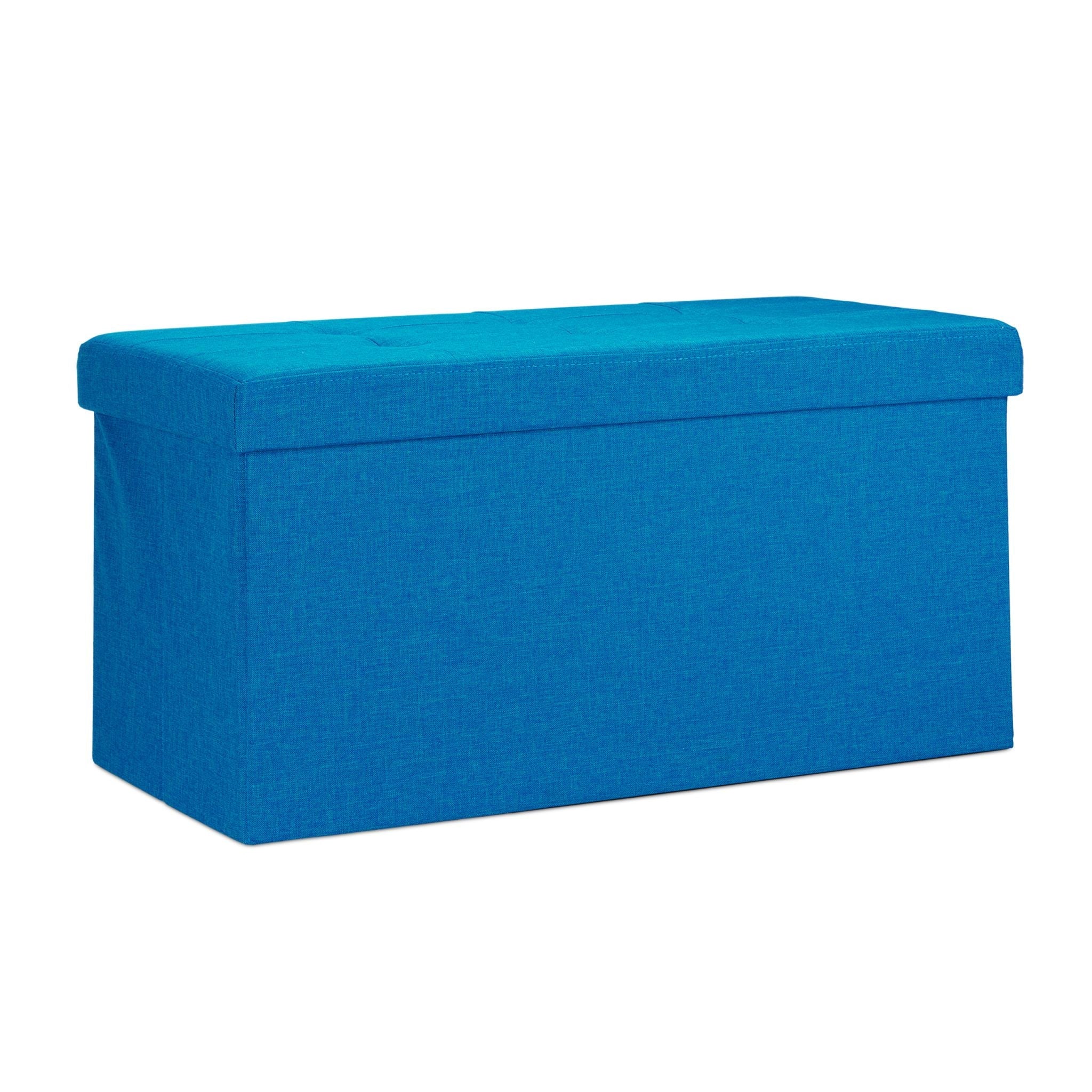Faltbare Sitzbank Leinen Blau von Relaxdays