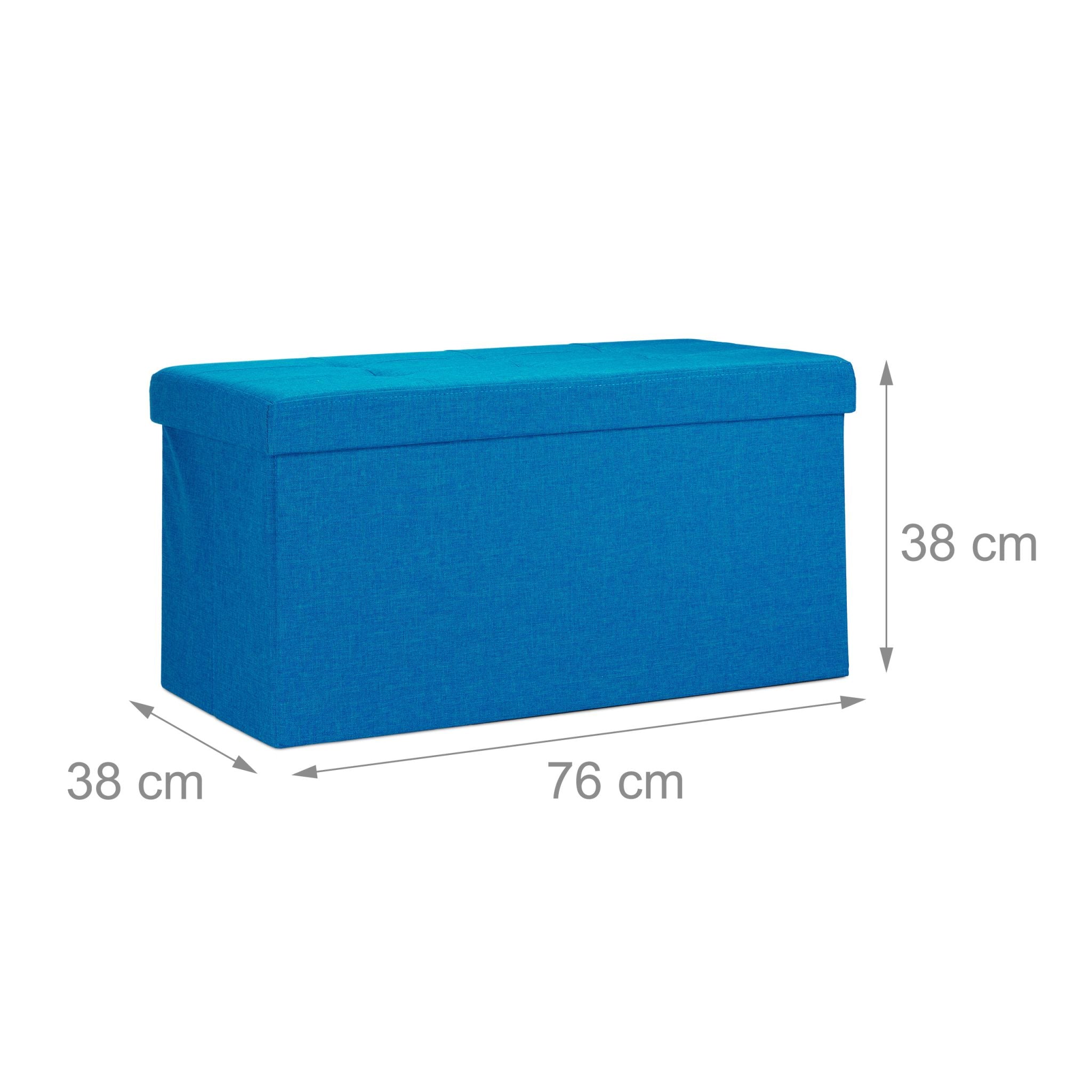 Faltbare Sitzbank Leinen Blau von Relaxdays