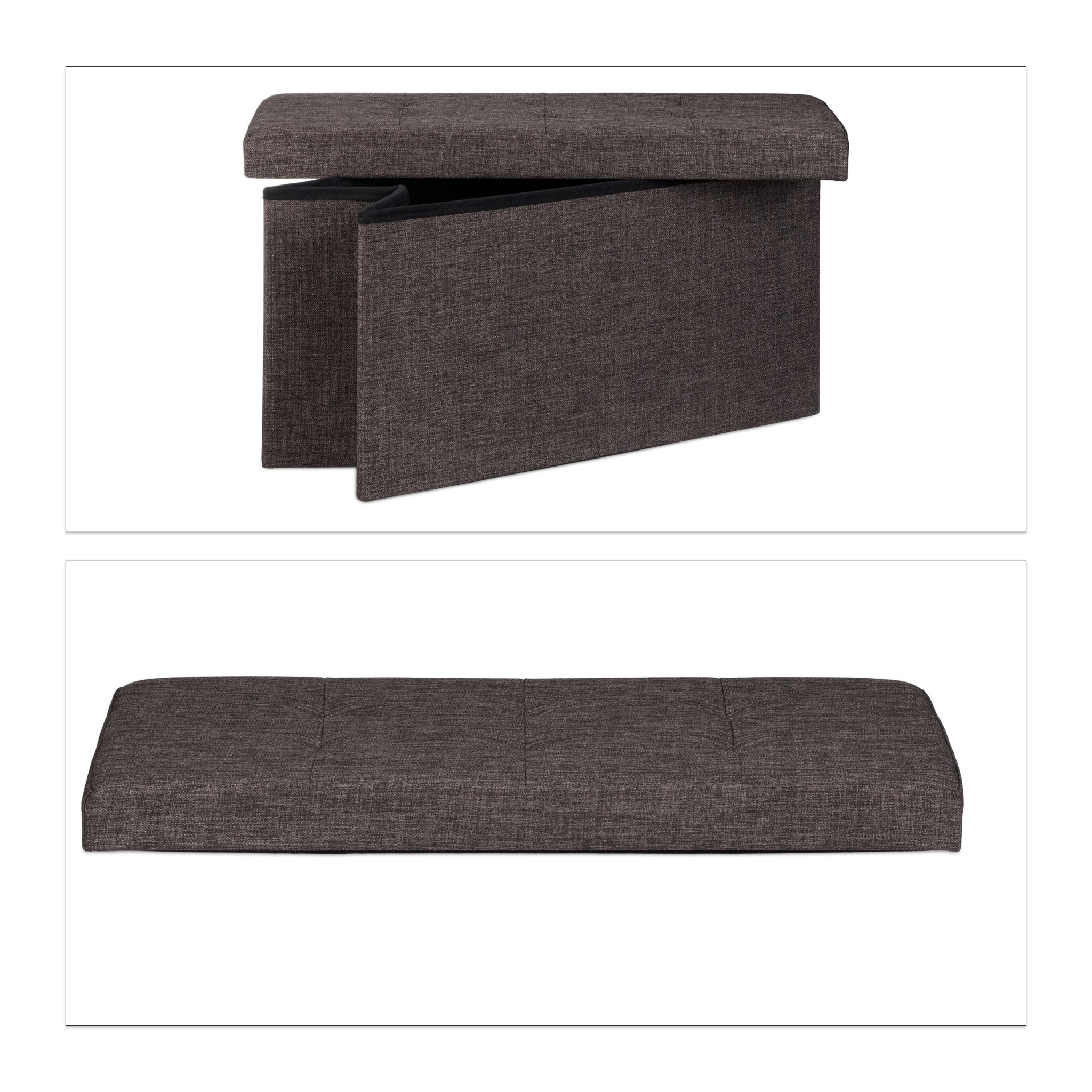 Faltbare Sitzbank Leinen Braun von Relaxdays