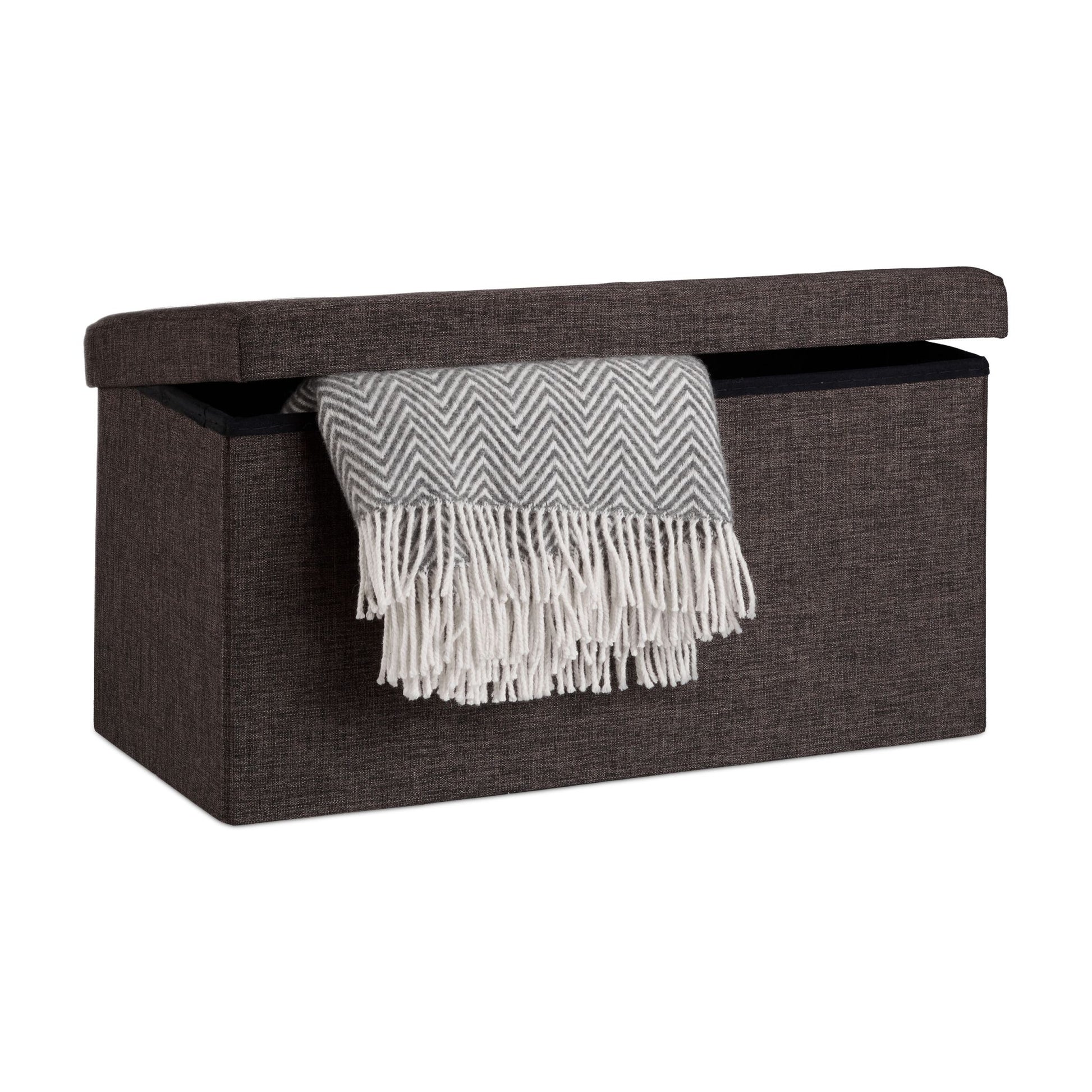 Faltbare Sitzbank Leinen Braun von Relaxdays
