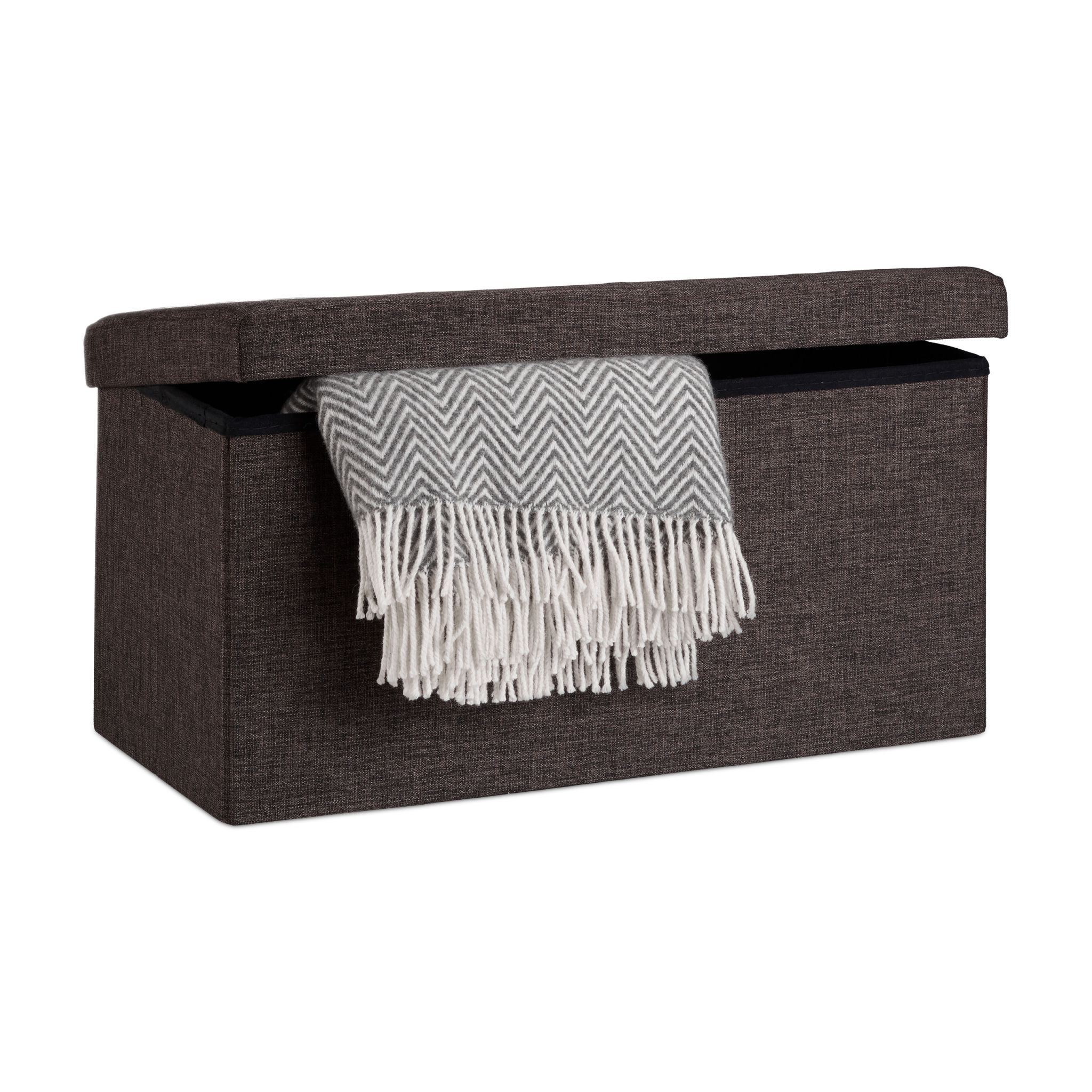 Faltbare Sitzbank Leinen Braun von Relaxdays