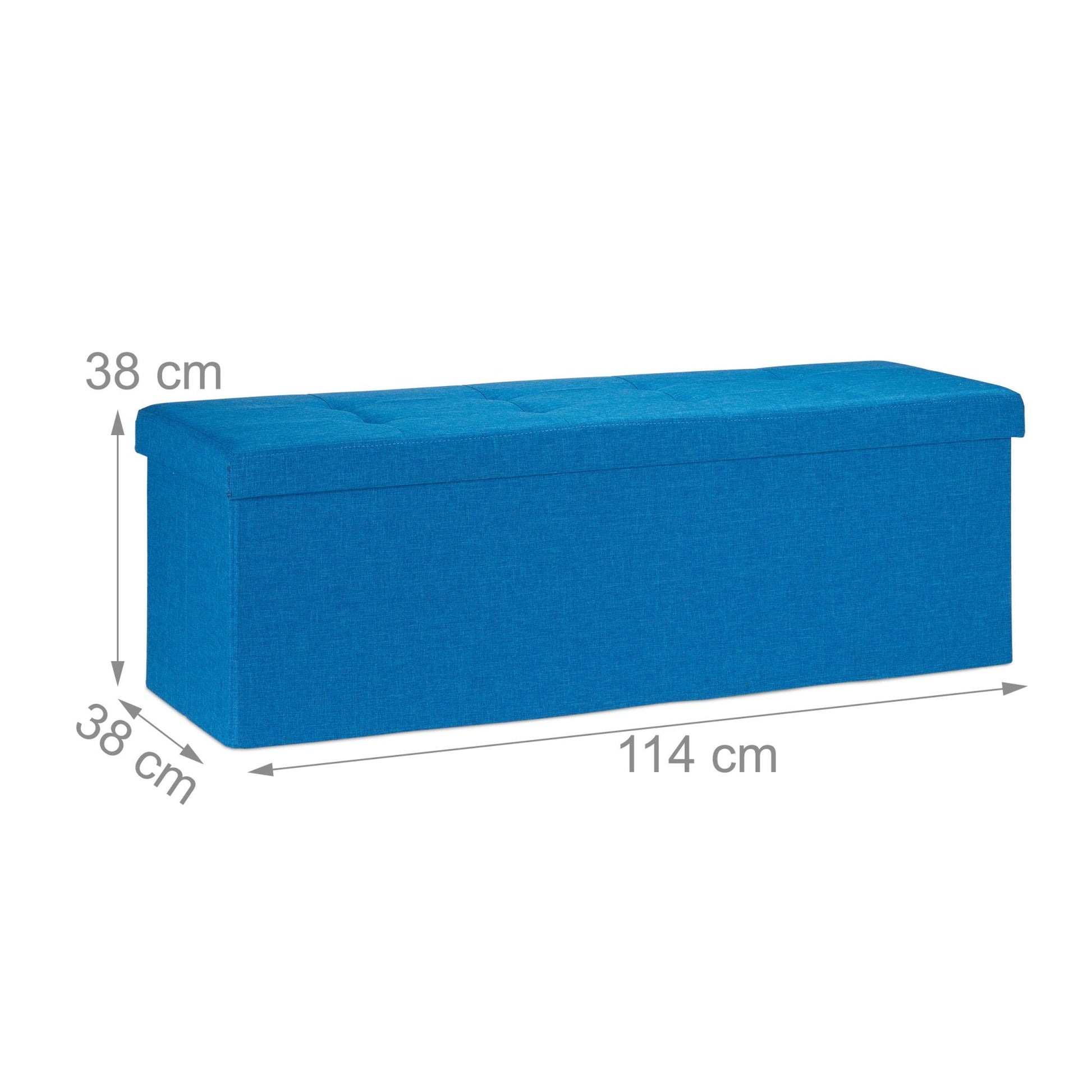 Faltbare Sitzbank Leinen Blau von Relaxdays