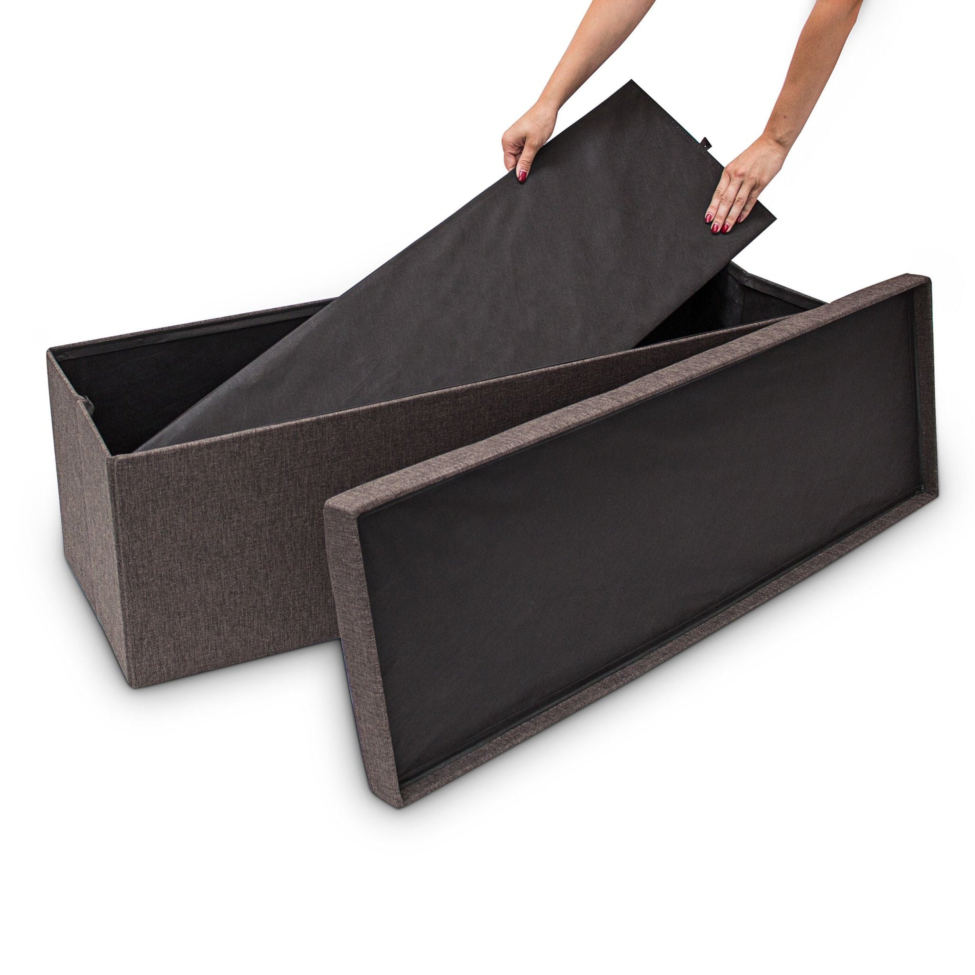 Faltbare Sitzbank Leinen Braun von Relaxdays