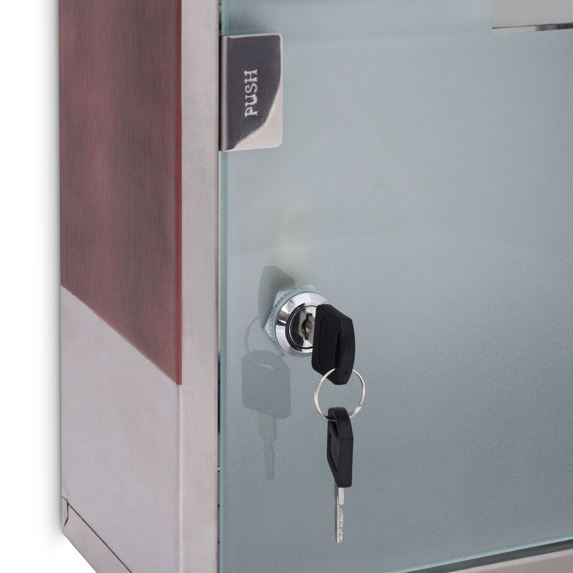 Medizinschrank EMERGENCY Edelstahl XL Braun-Silber-Transparent von Relaxdays