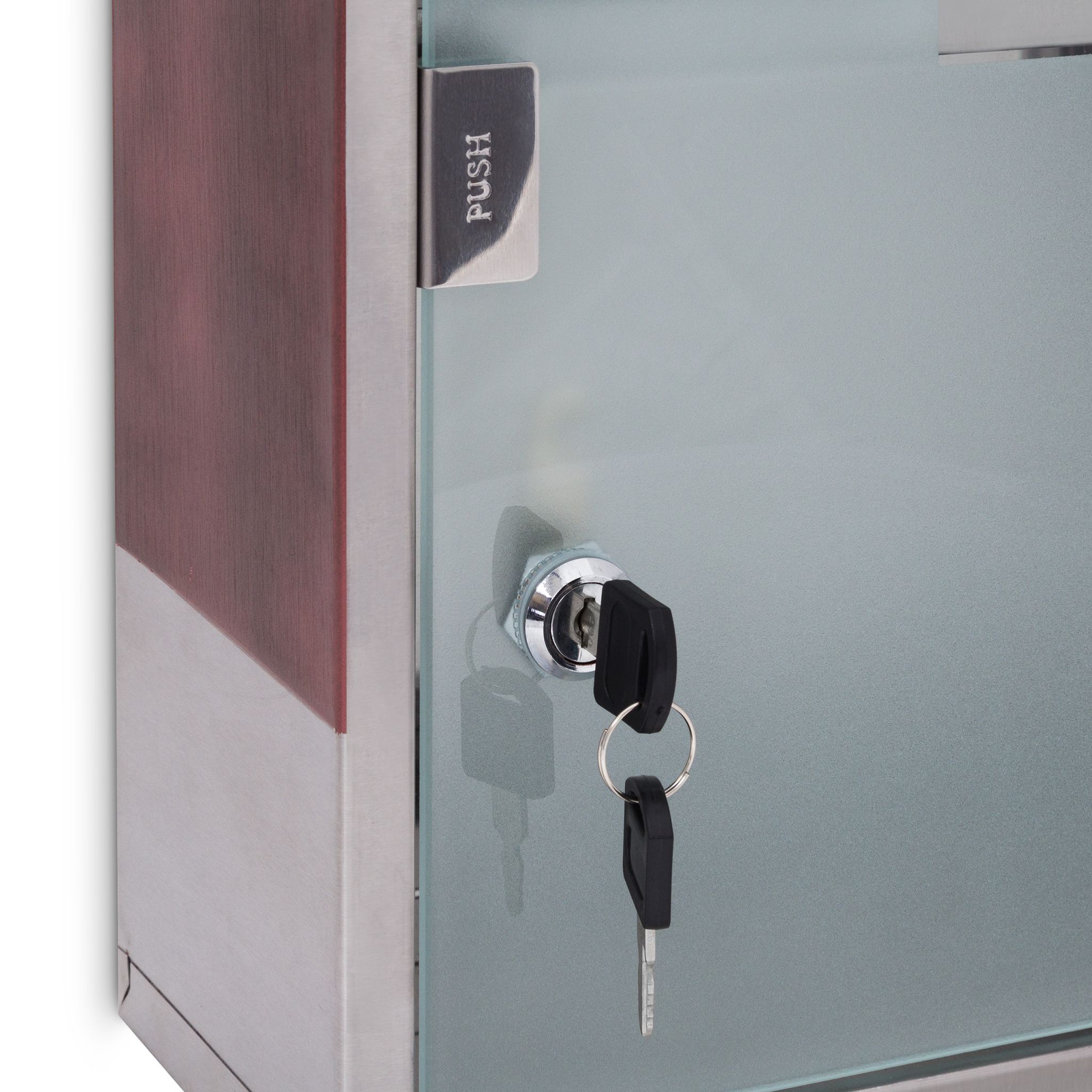 Medizinschrank EMERGENCY Edelstahl XL Braun-Silber-Transparent von Relaxdays