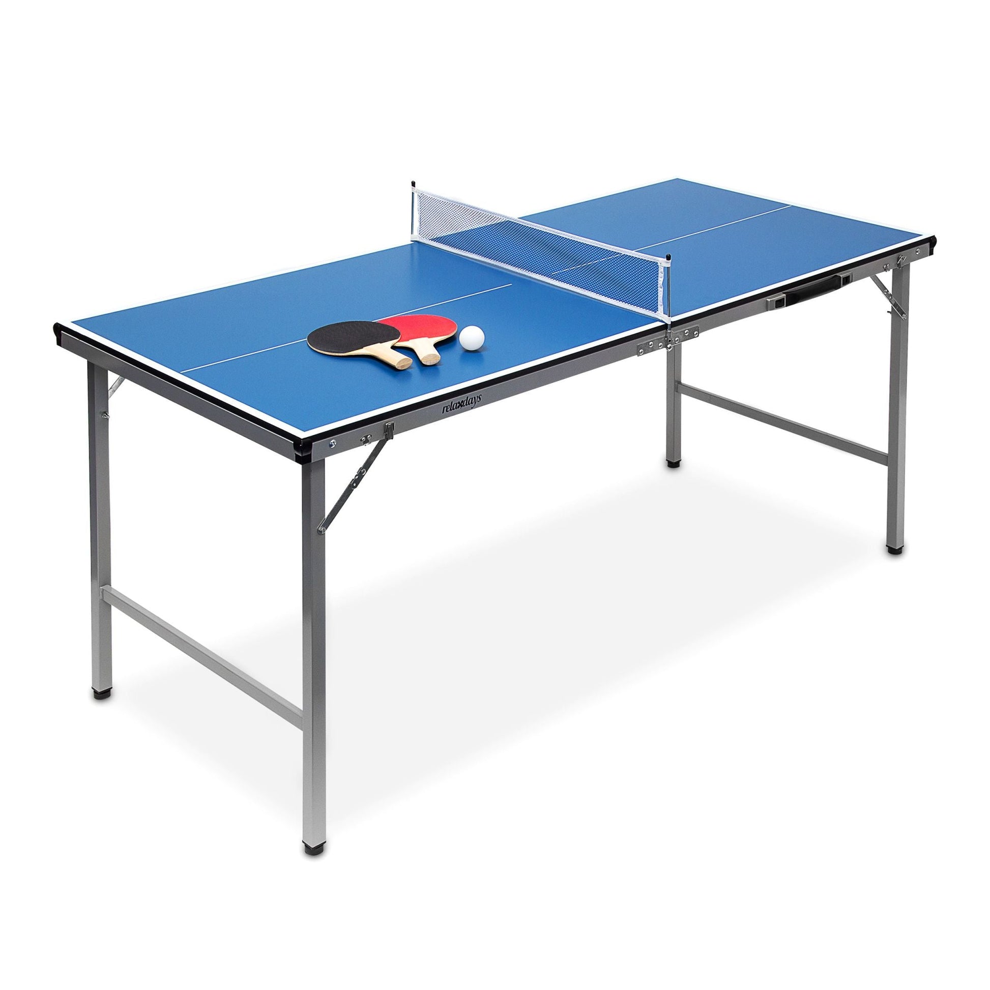 Klappbare Tischtennisplatte Blau-Schwarz-Silber von Relaxdays