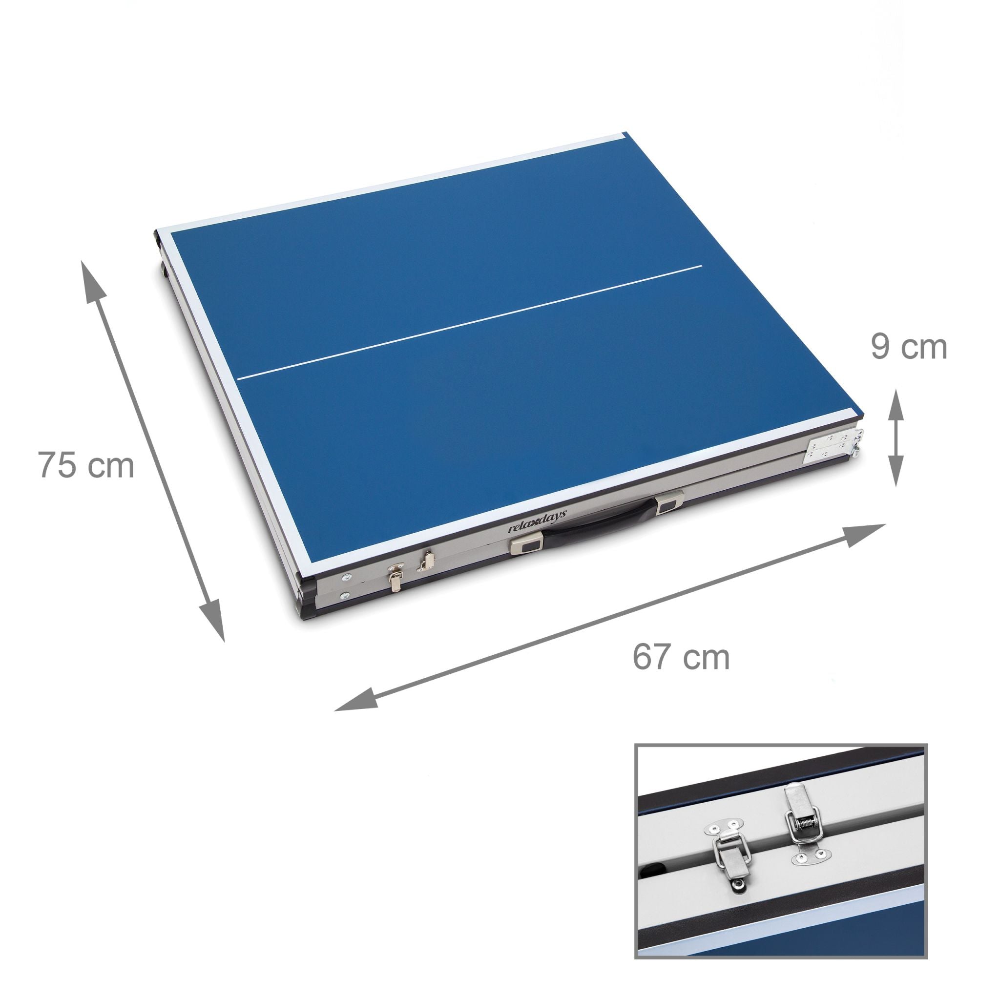 Klappbare Tischtennisplatte Blau-Schwarz-Silber von Relaxdays