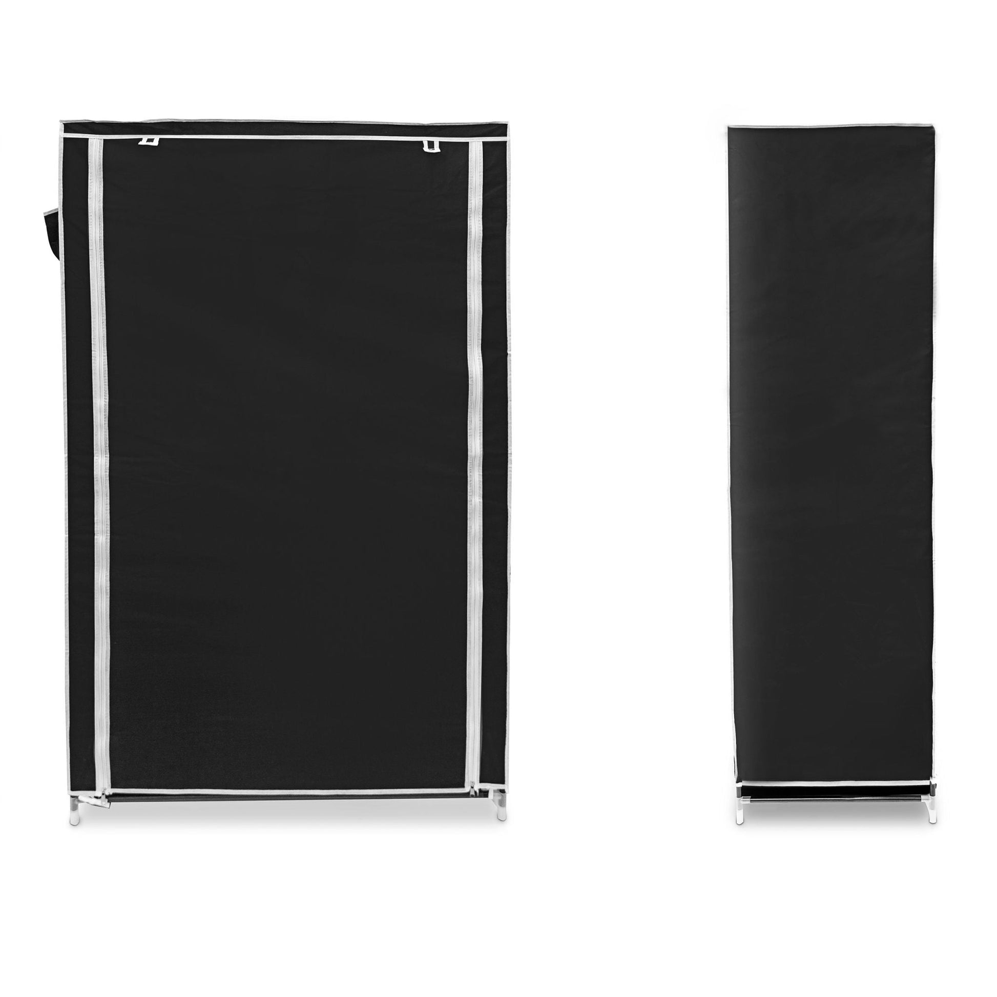 Schuhschrank VALENTIN hoch Weiss-Schwarz von Relaxdays