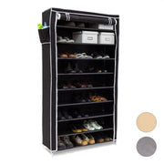 Schuhschrank VALENTIN hoch Weiss-Schwarz von Relaxdays