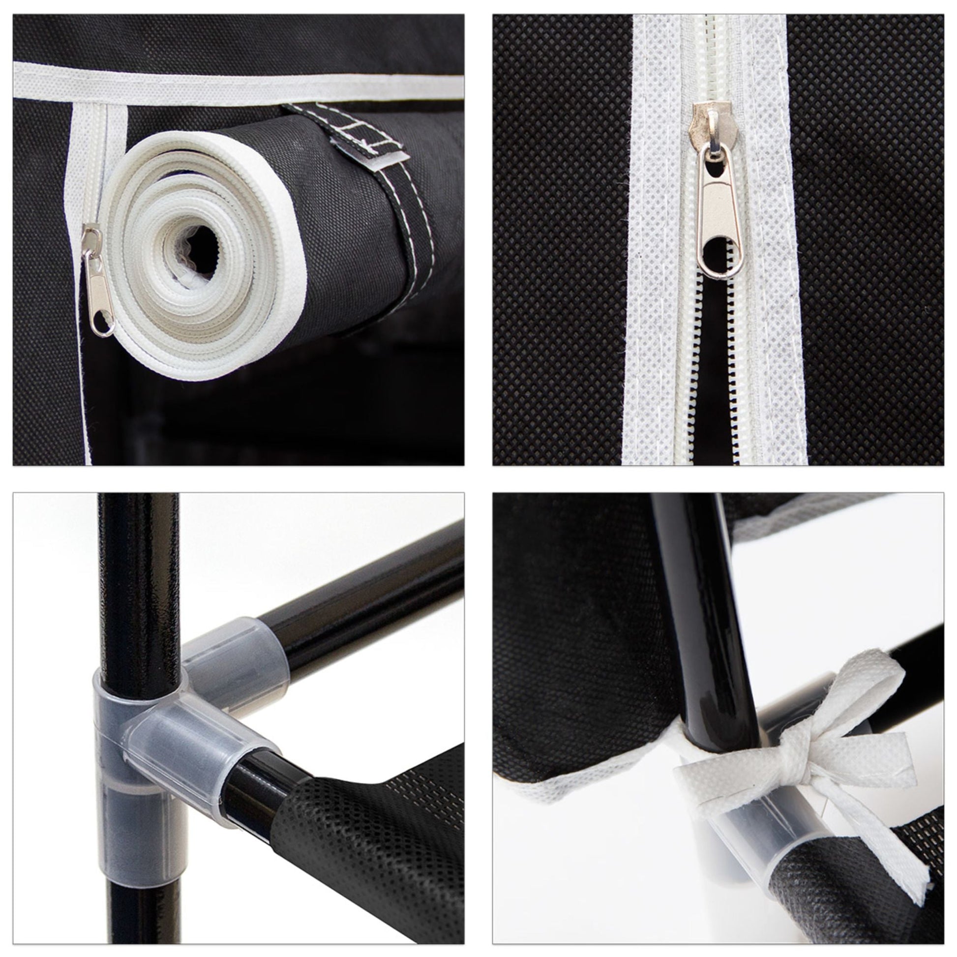 Schuhschrank VALENTIN hoch Weiss-Schwarz von Relaxdays