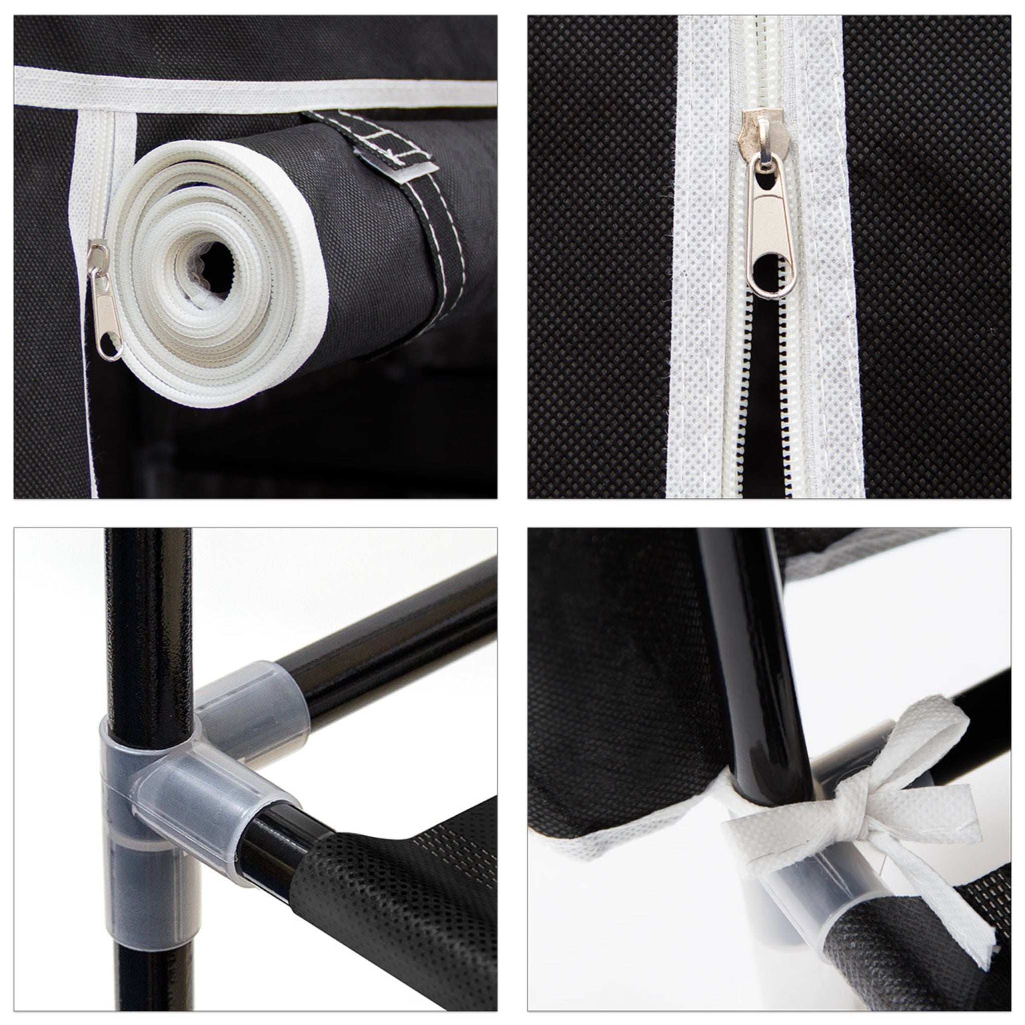 Schuhschrank VALENTIN hoch Weiss-Schwarz von Relaxdays