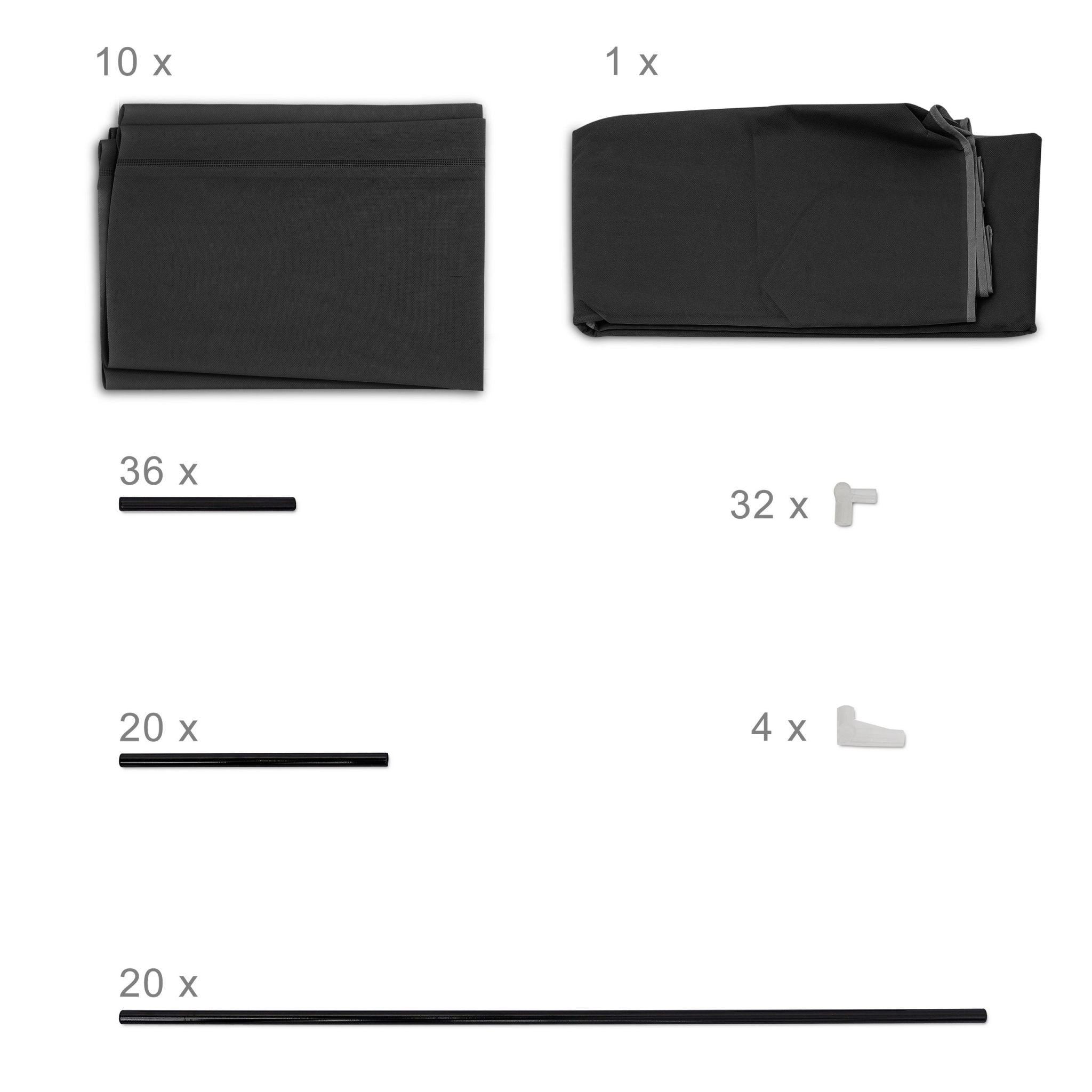 Schuhschrank VALENTIN hoch Weiss-Schwarz von Relaxdays