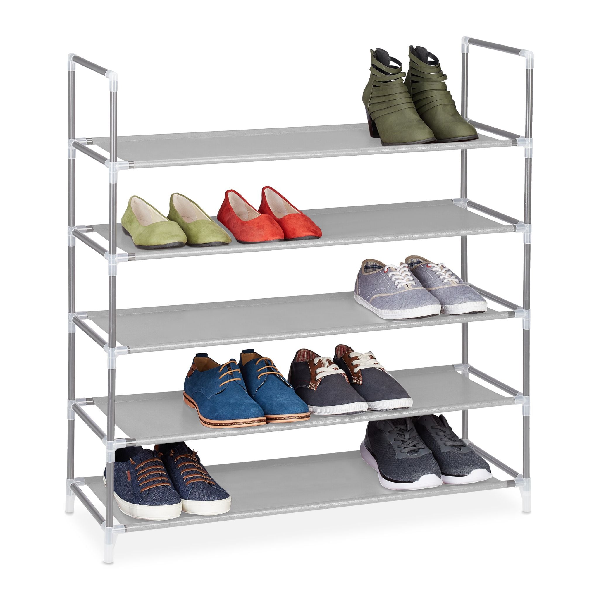 Schuhregal für 20 Paar Schuhe Schwarz-Grau von Relaxdays