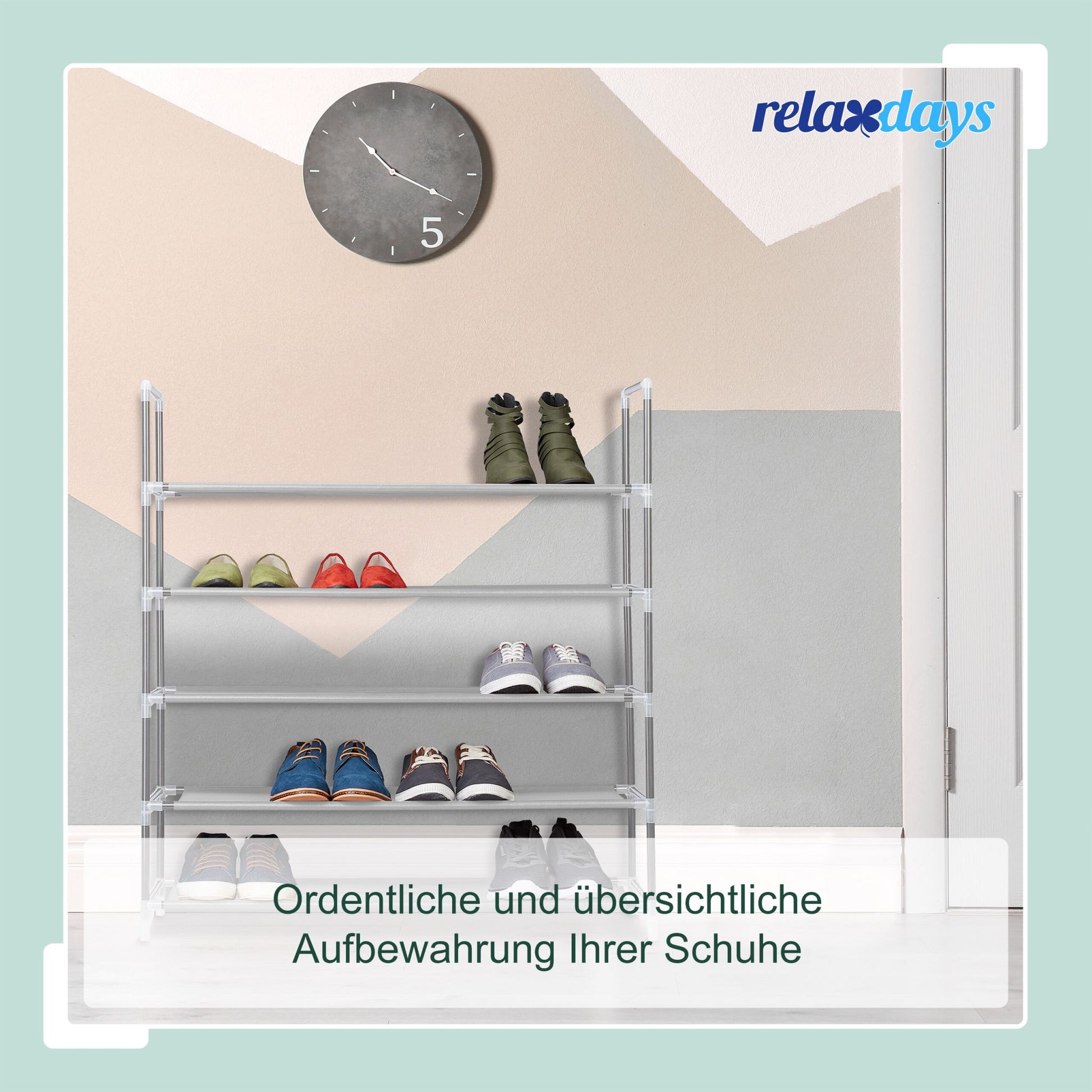 Schuhregal für 20 Paar Schuhe Schwarz-Grau von Relaxdays