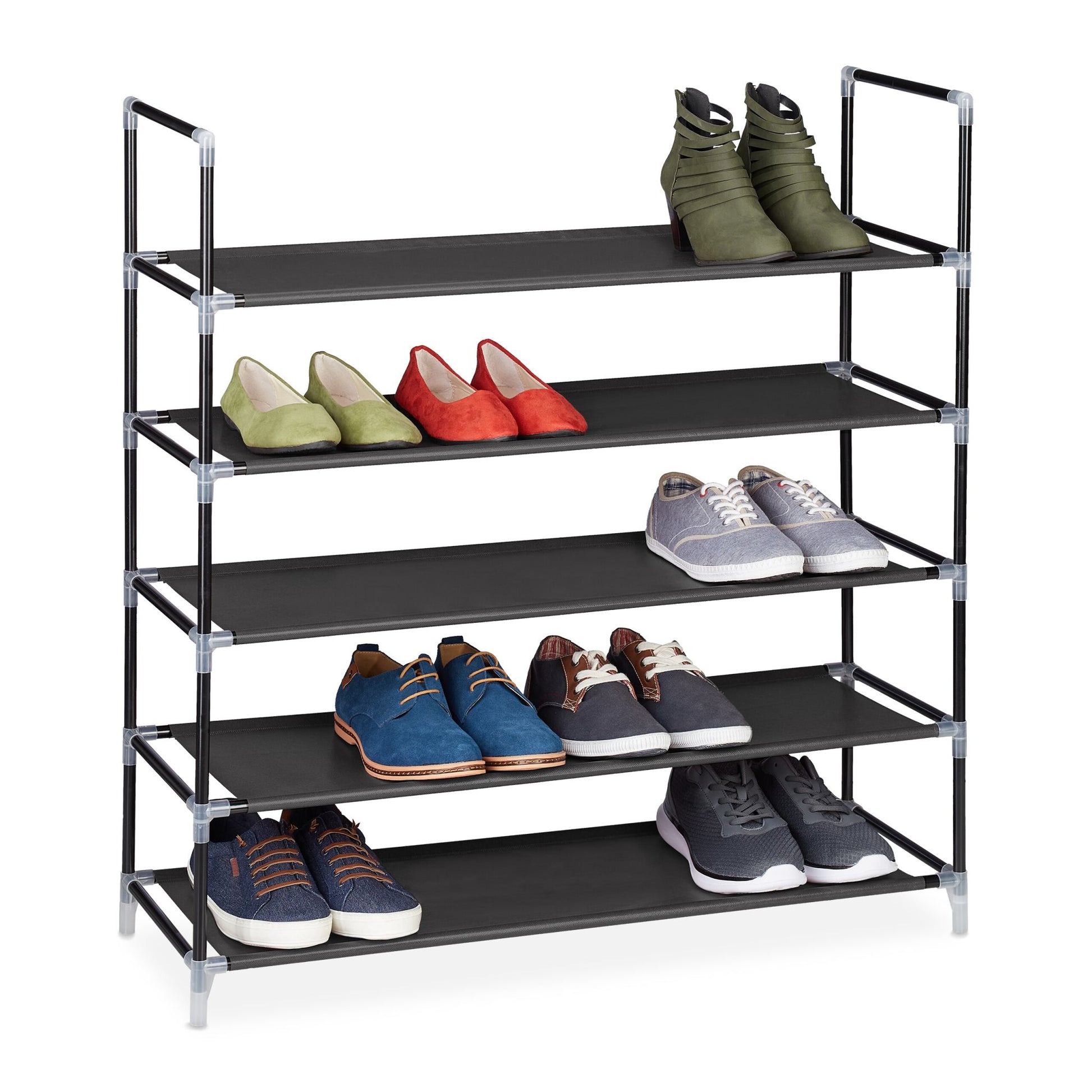 Schuhregal für 20 Paar Schuhe Schwarz von Relaxdays