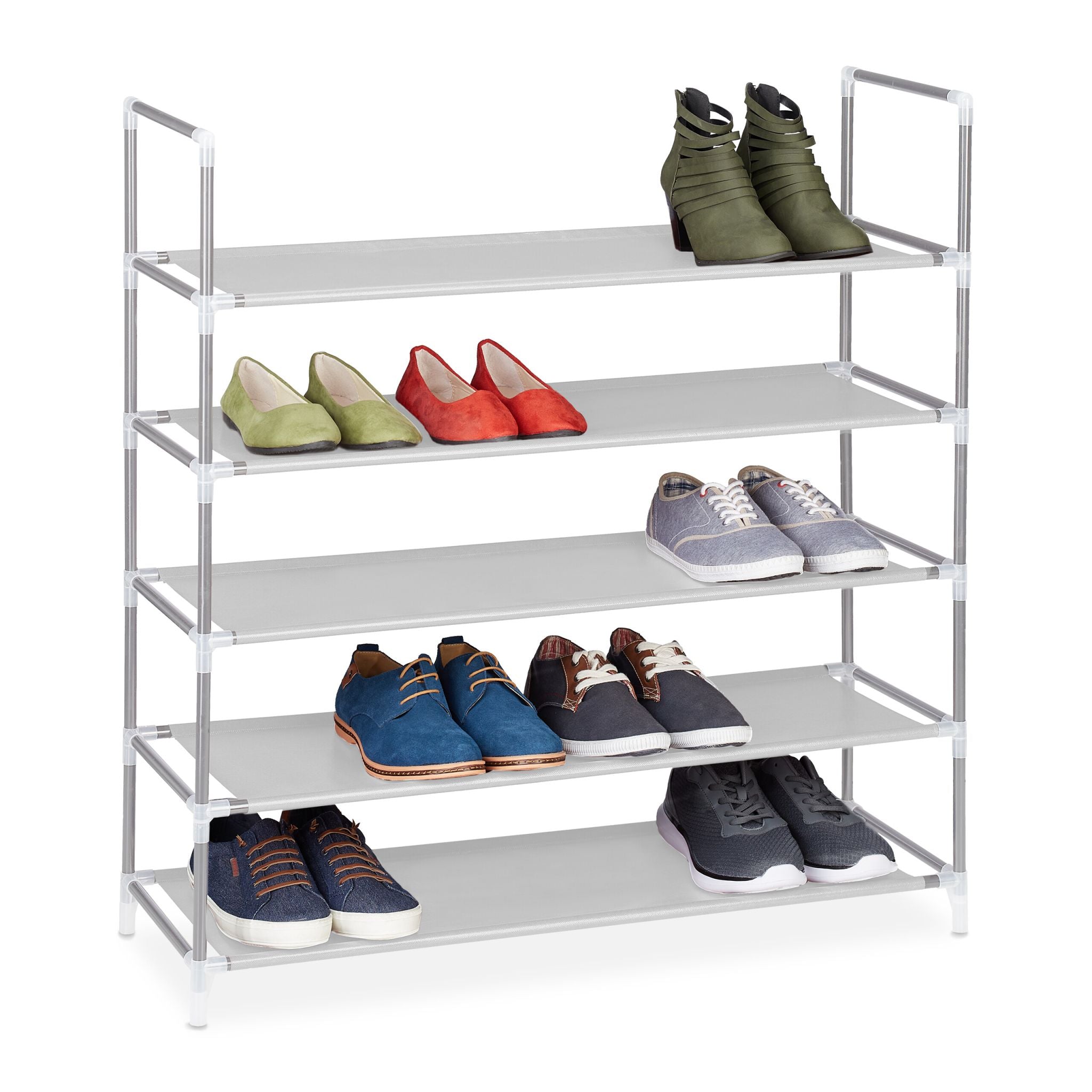 Schuhregal für 20 Paar Schuhe Weiss-Schwarz von Relaxdays
