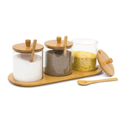 Gewürzgläser JIAO Hellbraun-Transparent von Relaxdays