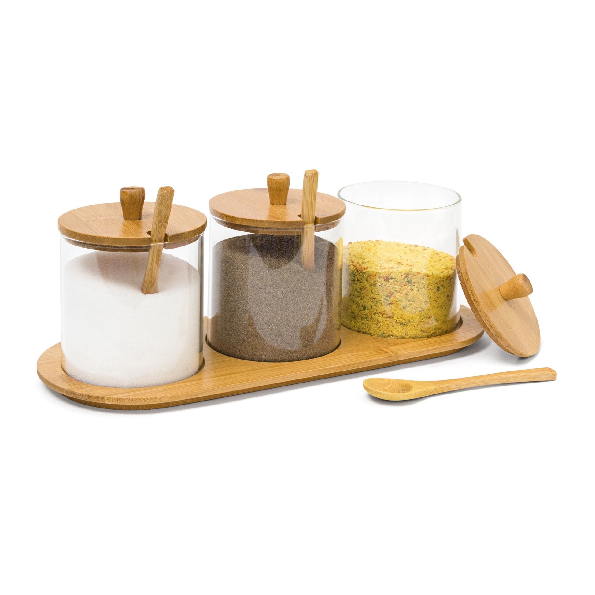 Gewürzgläser JIAO Hellbraun-Transparent von Relaxdays