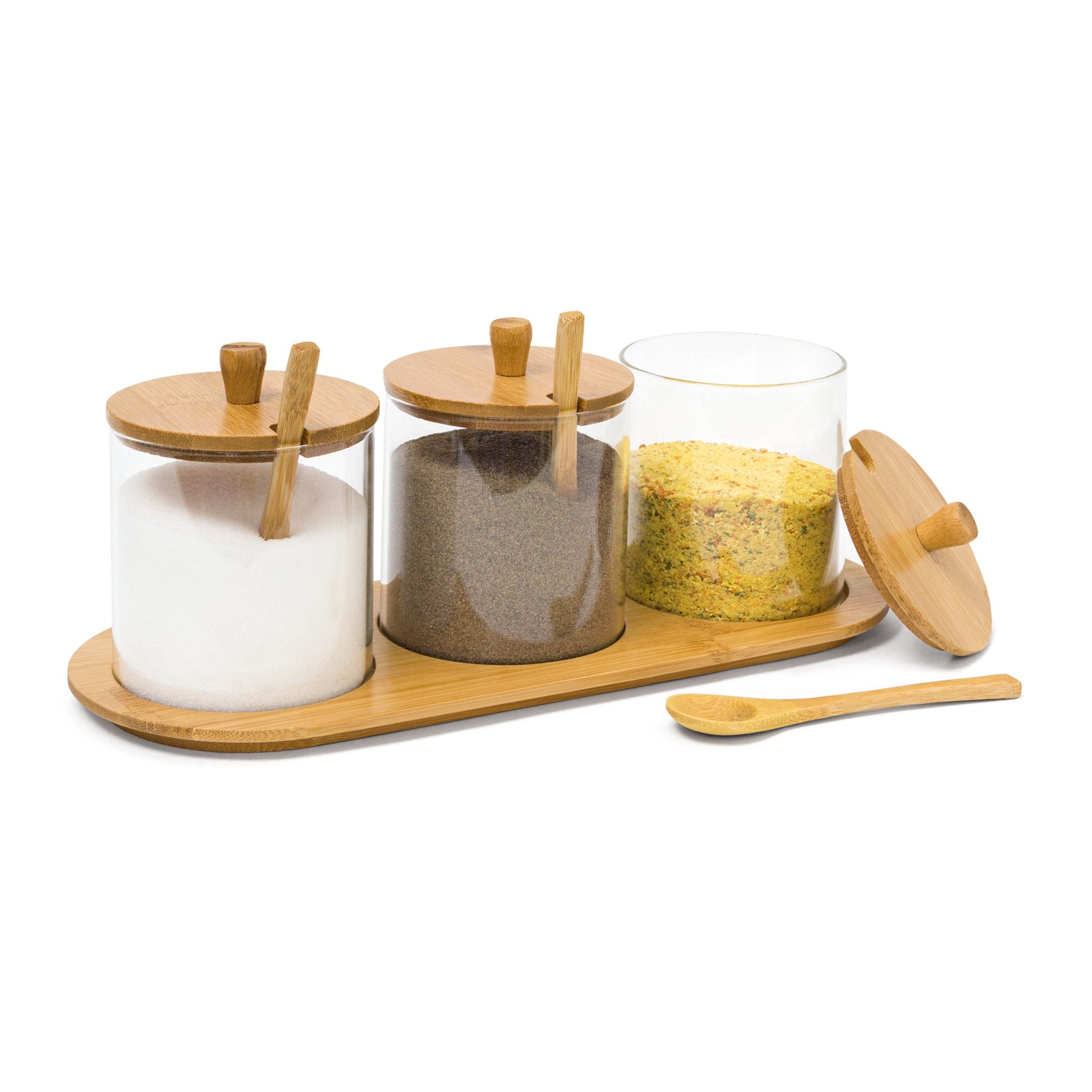 Gewürzgläser JIAO Hellbraun-Transparent von Relaxdays