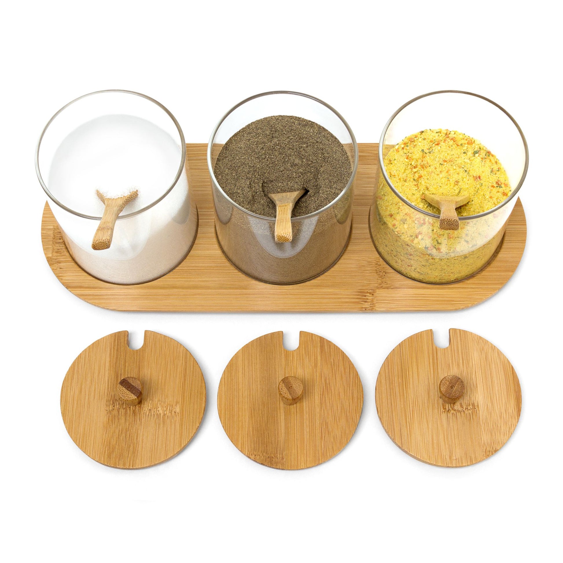 Gewürzgläser JIAO Hellbraun-Transparent von Relaxdays