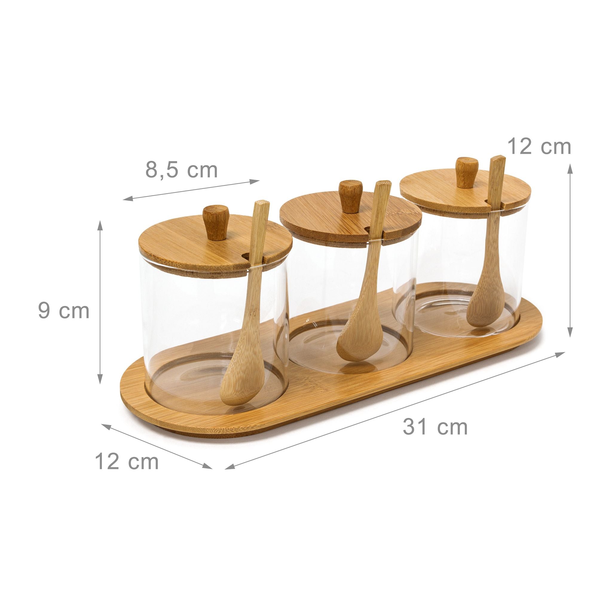 Gewürzgläser JIAO Hellbraun-Transparent von Relaxdays