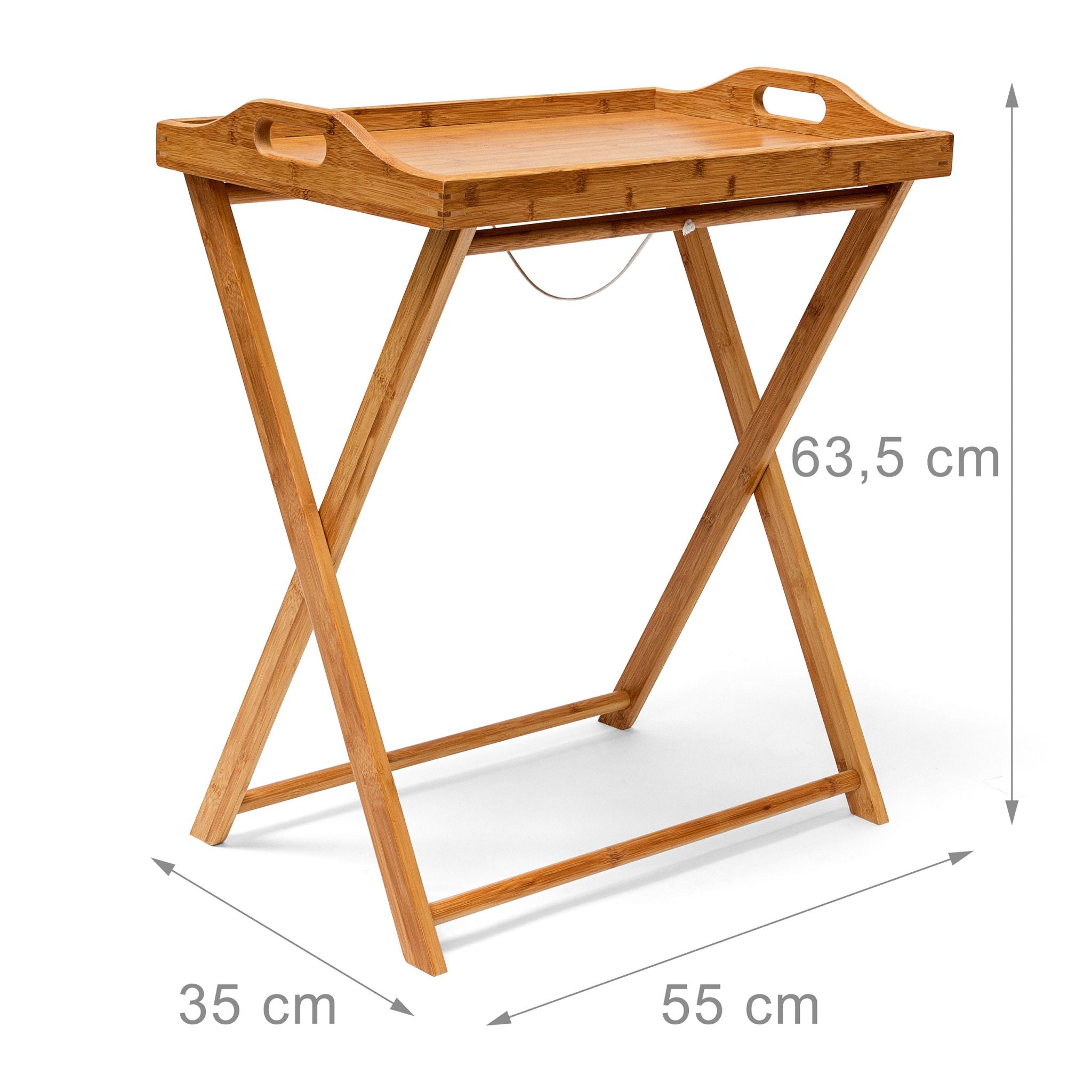Tabletttisch Bambus 63,5cm natur Hellbraun von Relaxdays