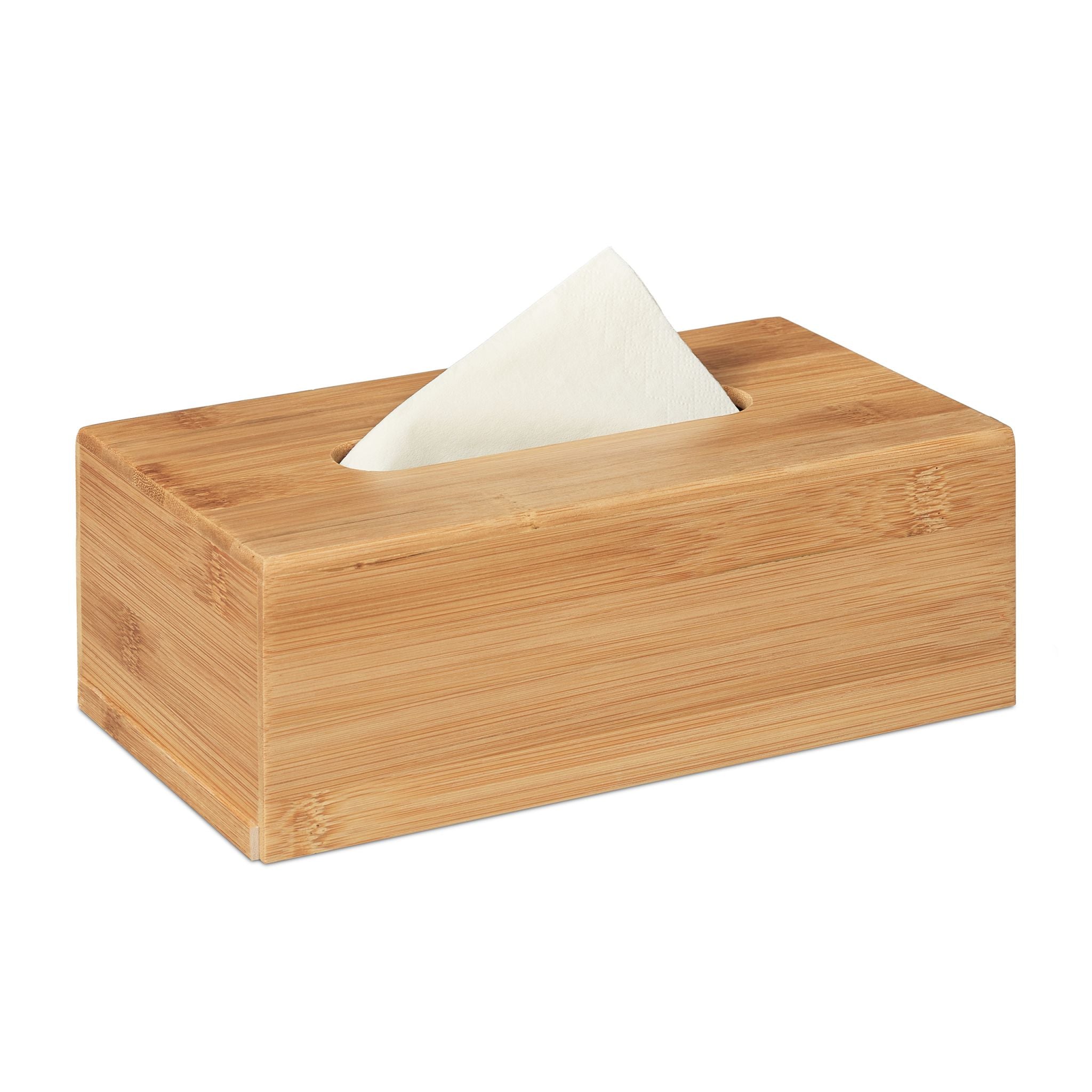 Kosmetiktücherbox Bambus Hellbraun von Relaxdays