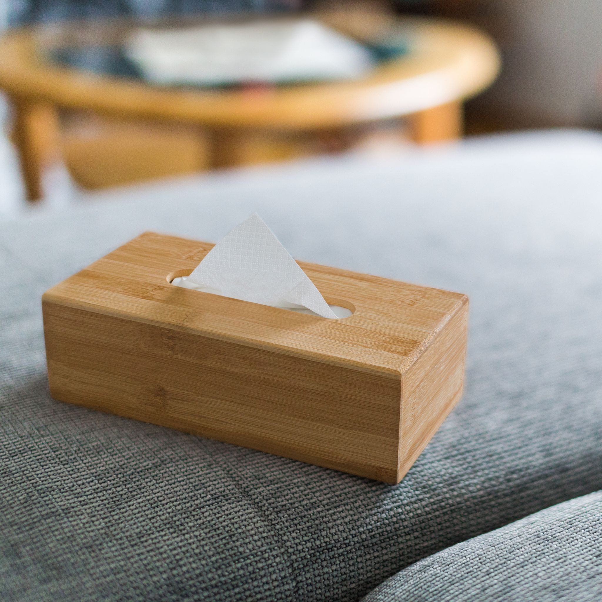 Kosmetiktücherbox Bambus Hellbraun von Relaxdays
