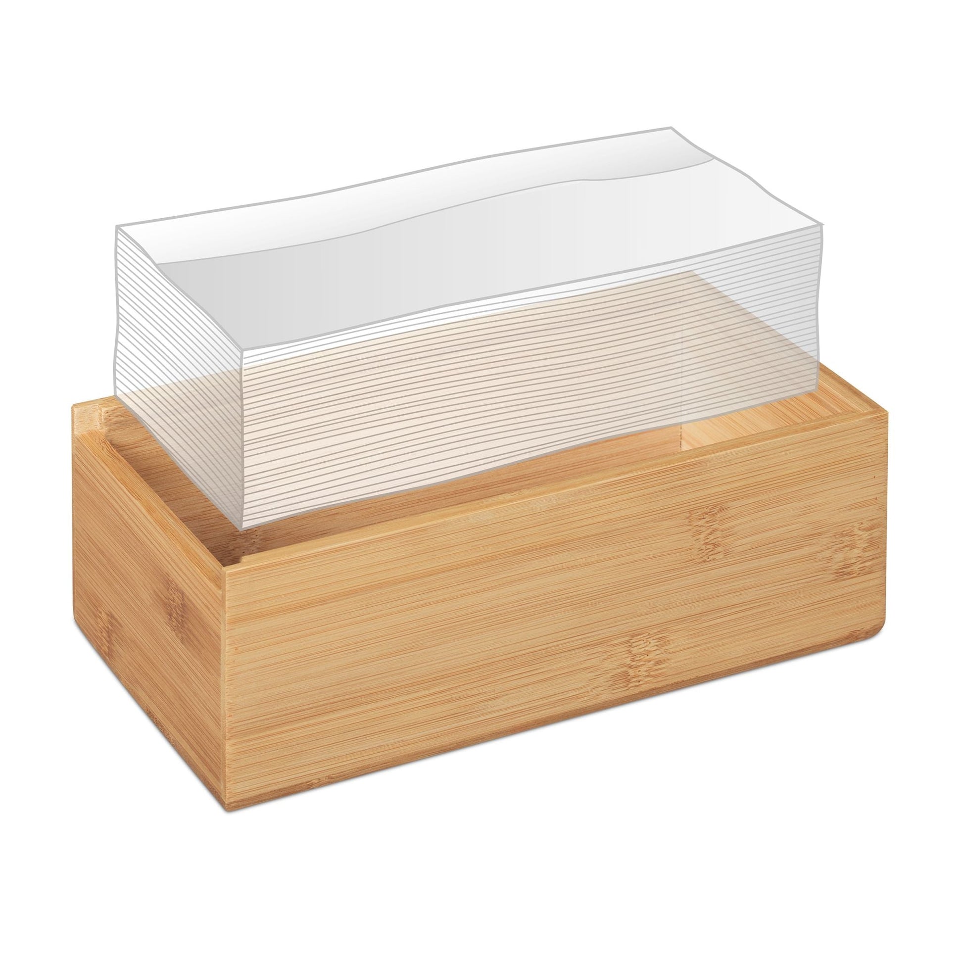 Kosmetiktücherbox Bambus Hellbraun von Relaxdays