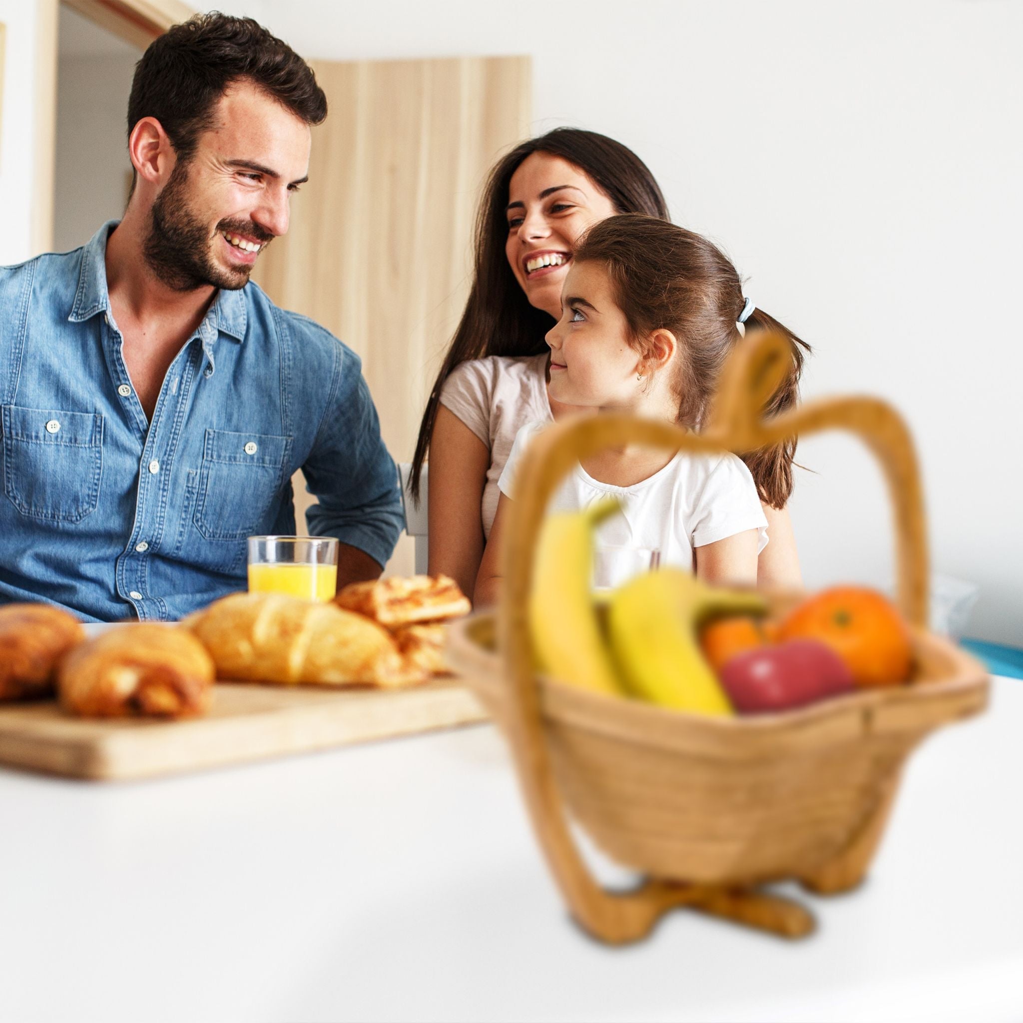 Faltkorb Apfel Bambus Hellbraun von Relaxdays